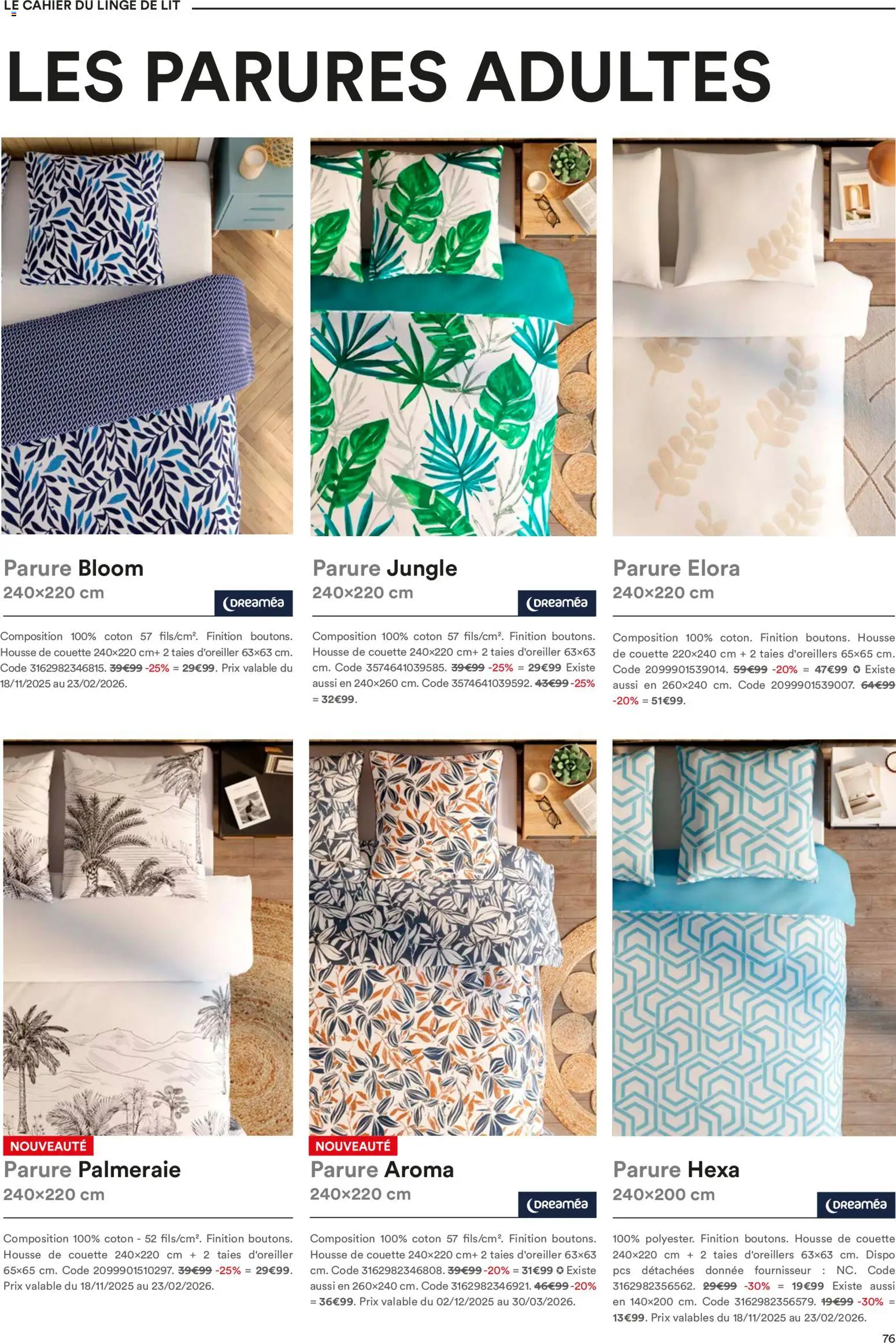 {H1} | Page: 76 | Produits: Coton, Lit, Housse de couette, Couette