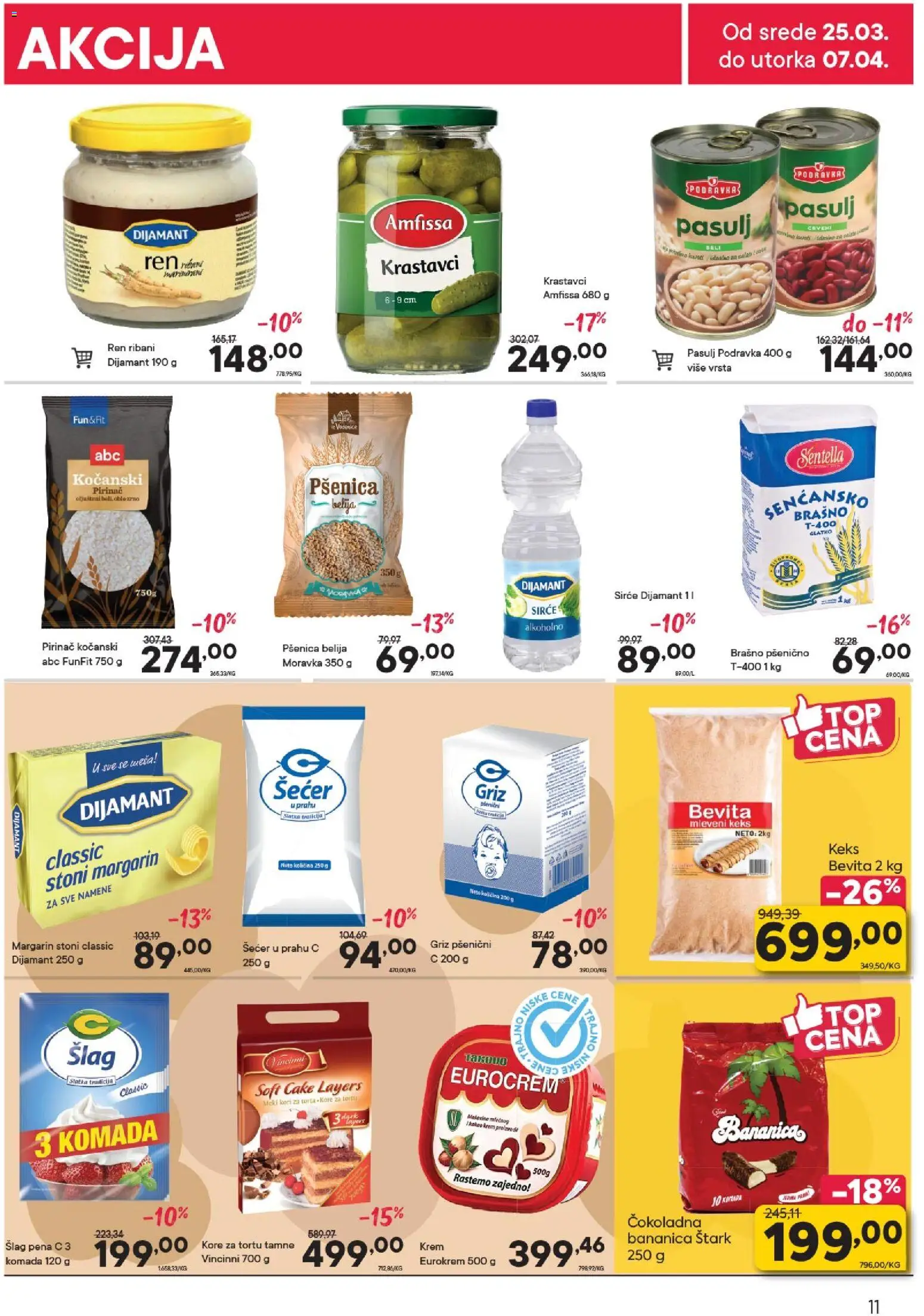 PerSu katalog - važi od 25.03.2026 | Strana: 11 | Proizvode: Keks, Kore za tortu, Šećer u prahu, Torta