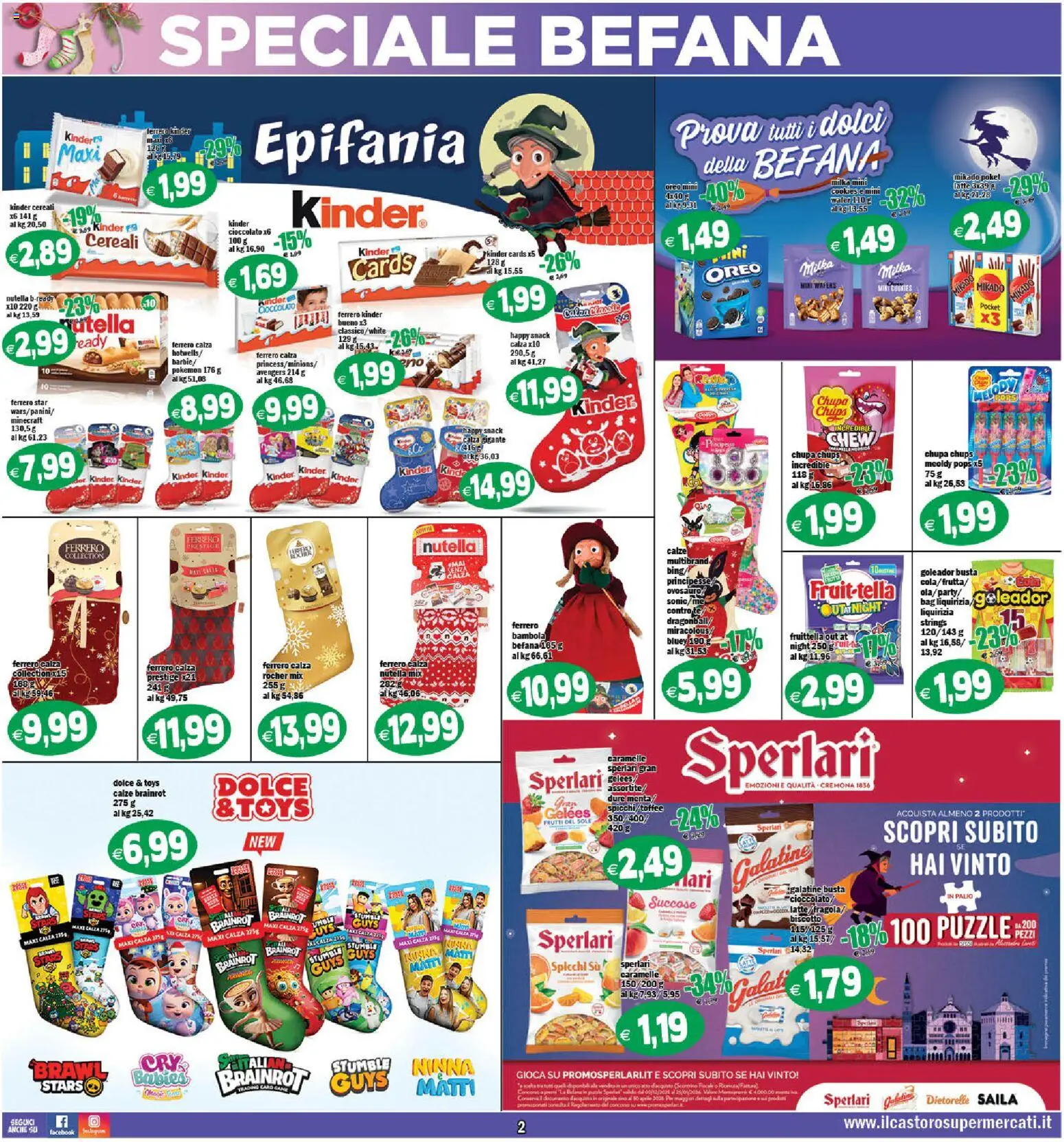Volantino Il Castoro del 27.12.2025 | Pagina: 2 | Prodotti: Cioccolato, Caramelle, Cereali, Nutella