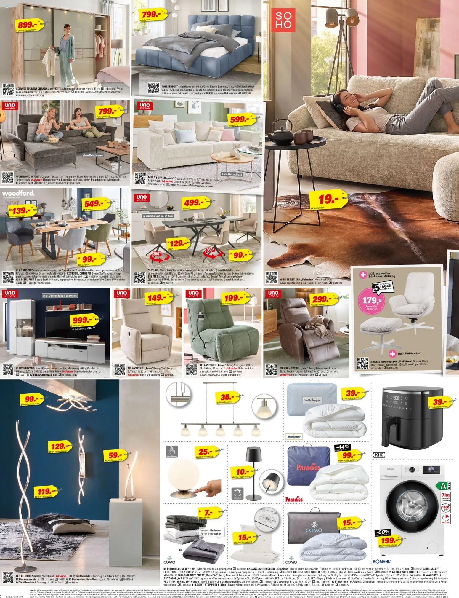 Höffner Prospekt 	 – gültig ab 25.02.2026 | Seite: 2 | Produkte: Wohnlandschaft, Kissen, Schwebetürenschrank, Gin