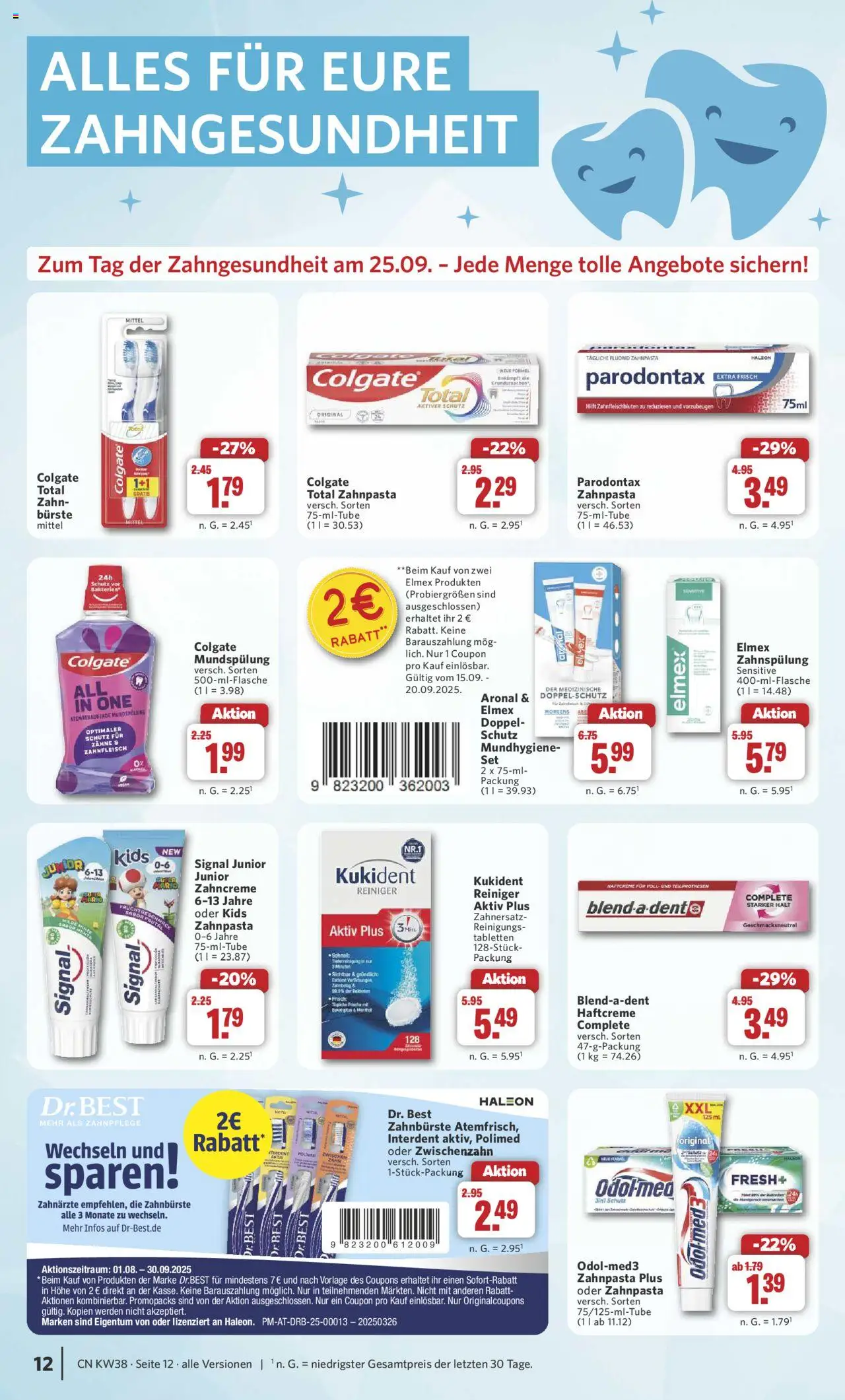 Combi Prospekt 	 – gültig ab 15.09.2025 | Seite: 14 | Produkte: Bürste, Zahnpasta, Zahnbürste