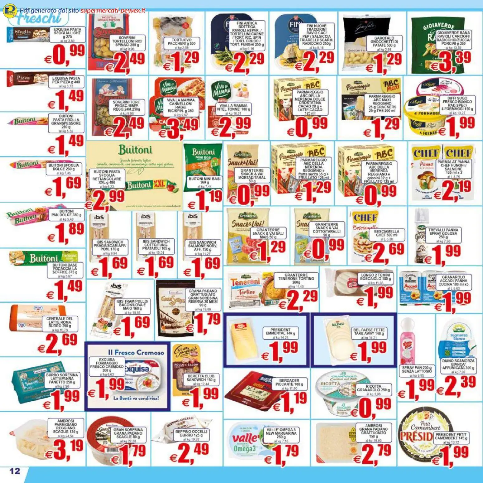 Volantino Pewex del 07.04.2026 | Pagina: 12 | Prodotti: Pizza, Ricotta, Parmigiano reggiano, Sugo