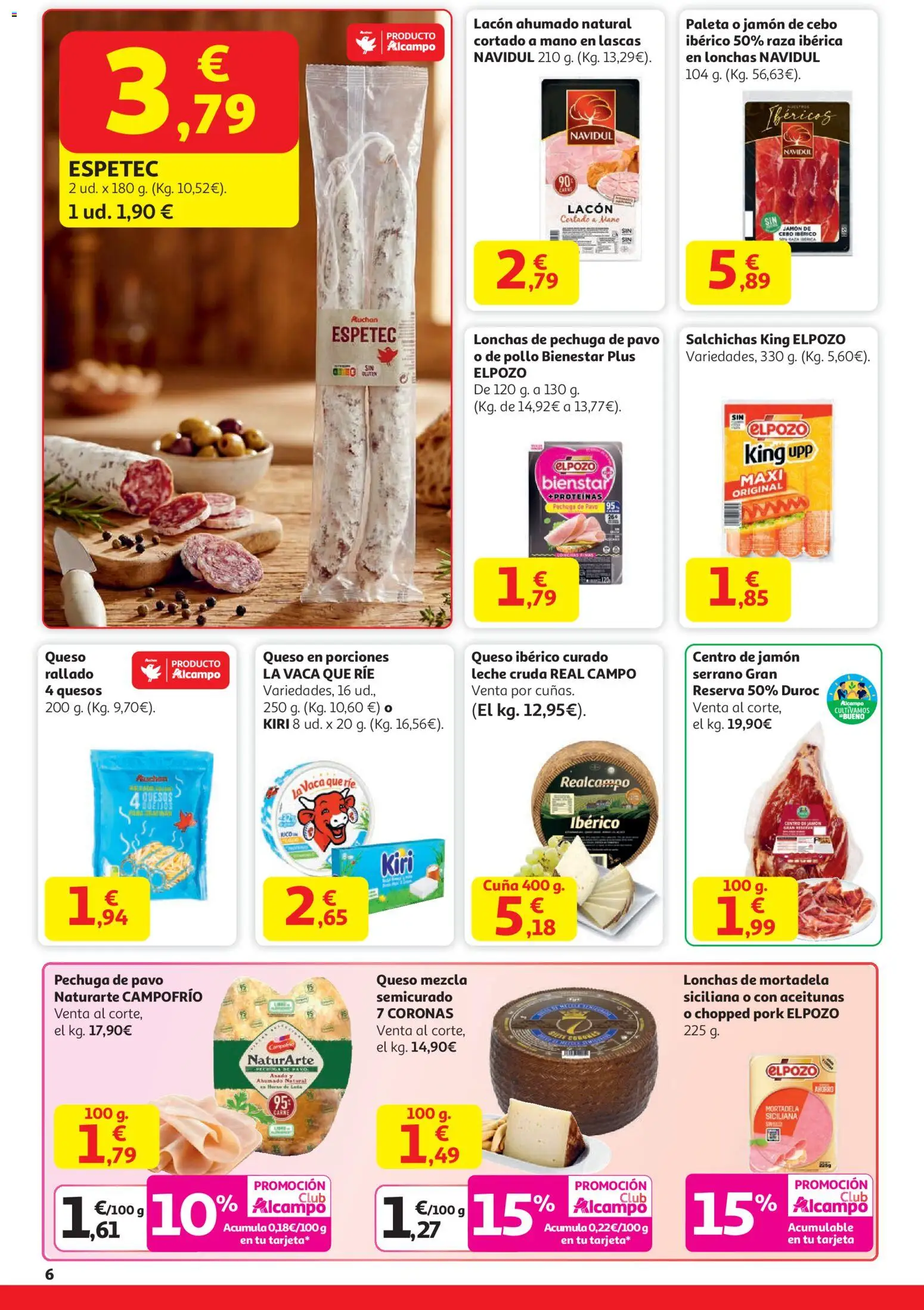 Alcampo - HG Nacional │ válido desde el 15.01.2026 | Página: 6 | Productos: Leche, Jamón, Mortadela, Cuna