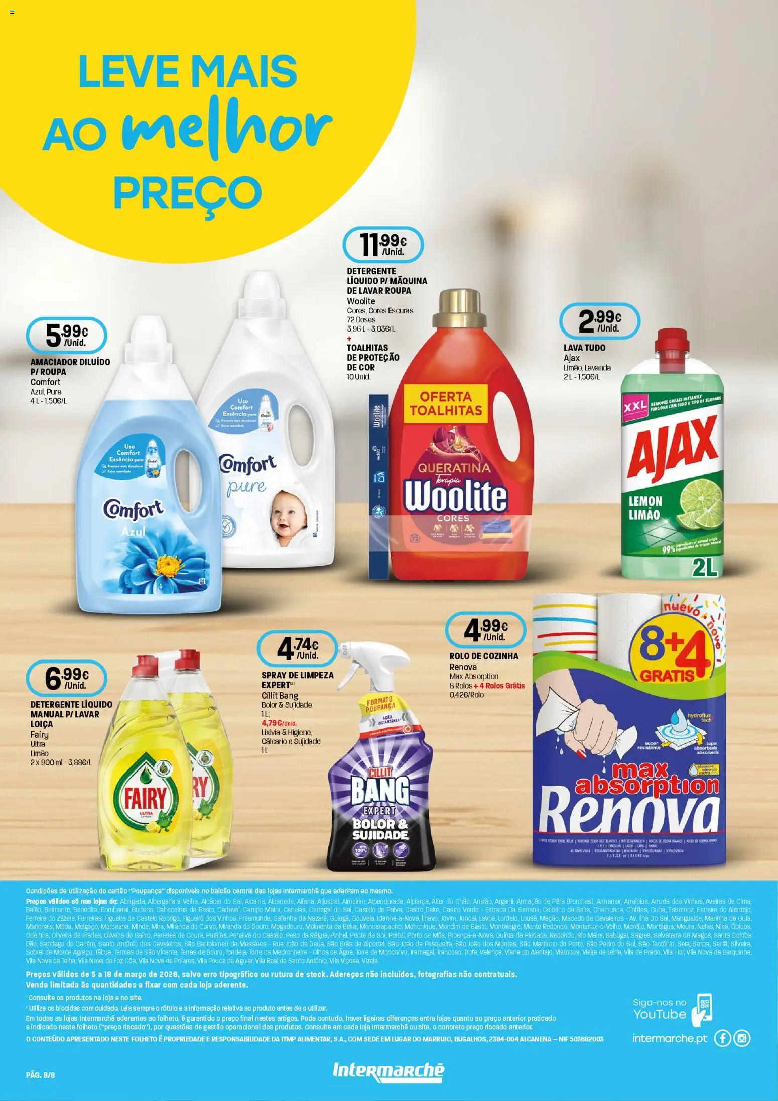 Intermarché Folheto Contact │ válido de 05.03.2026 | Página: 8 | Produtos: Máquina de lavar, Detergente, Cillit bang bolor