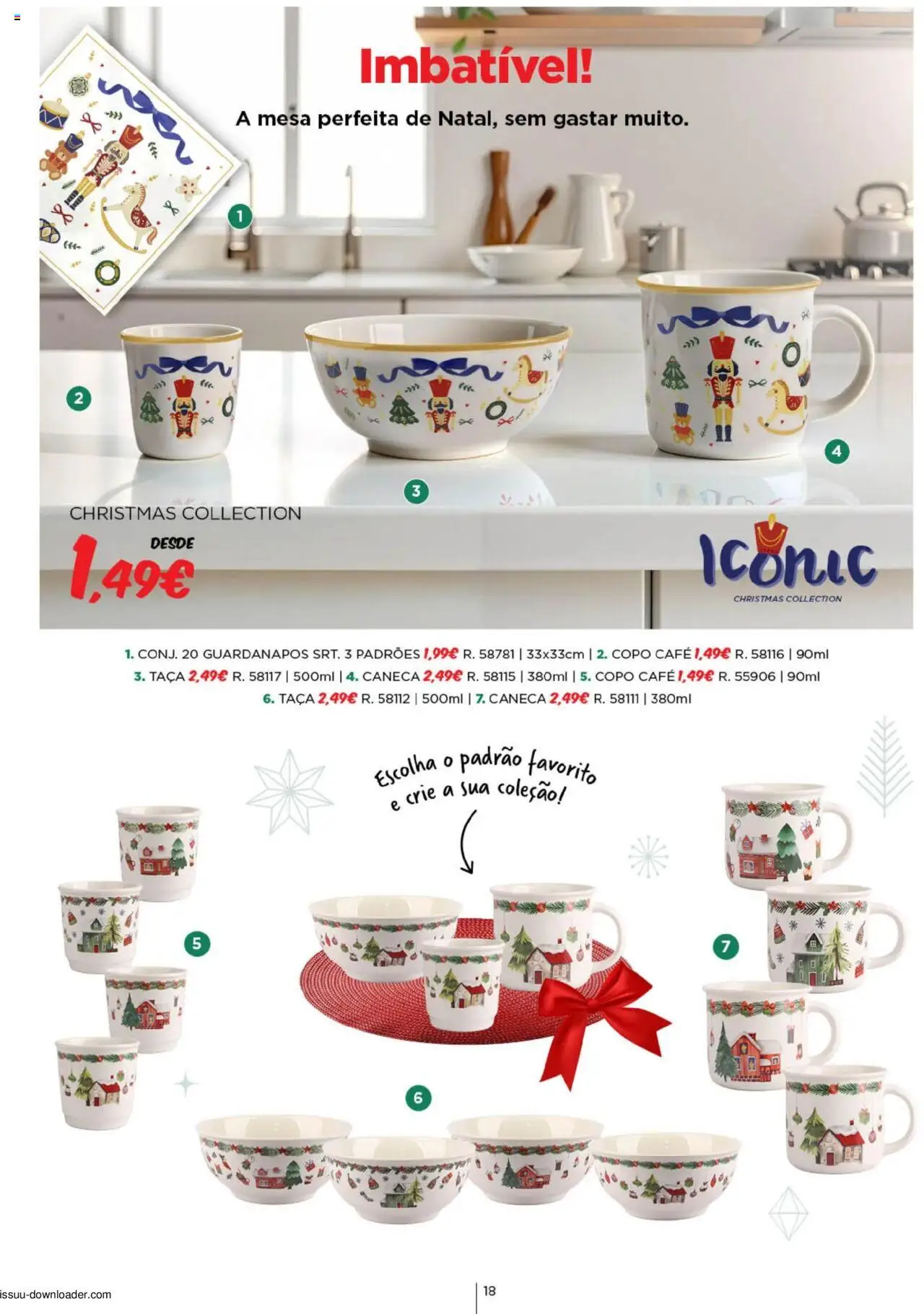 Espaço Casa Catálogo de Natal 2025 │ válido de 11.10.2025 | Página: 18 | Produtos: Guardanapos, Caneca, Mesa, Café