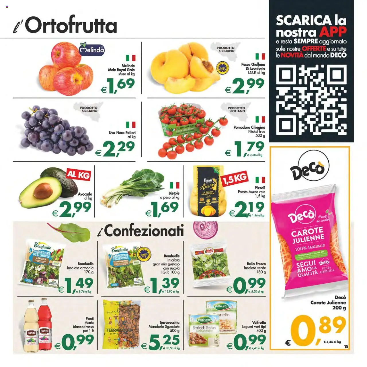 Volantino Decò del 02.09.2025 | Pagina: 15 | Prodotti: Legumi, Insalata, Uva, Aceto