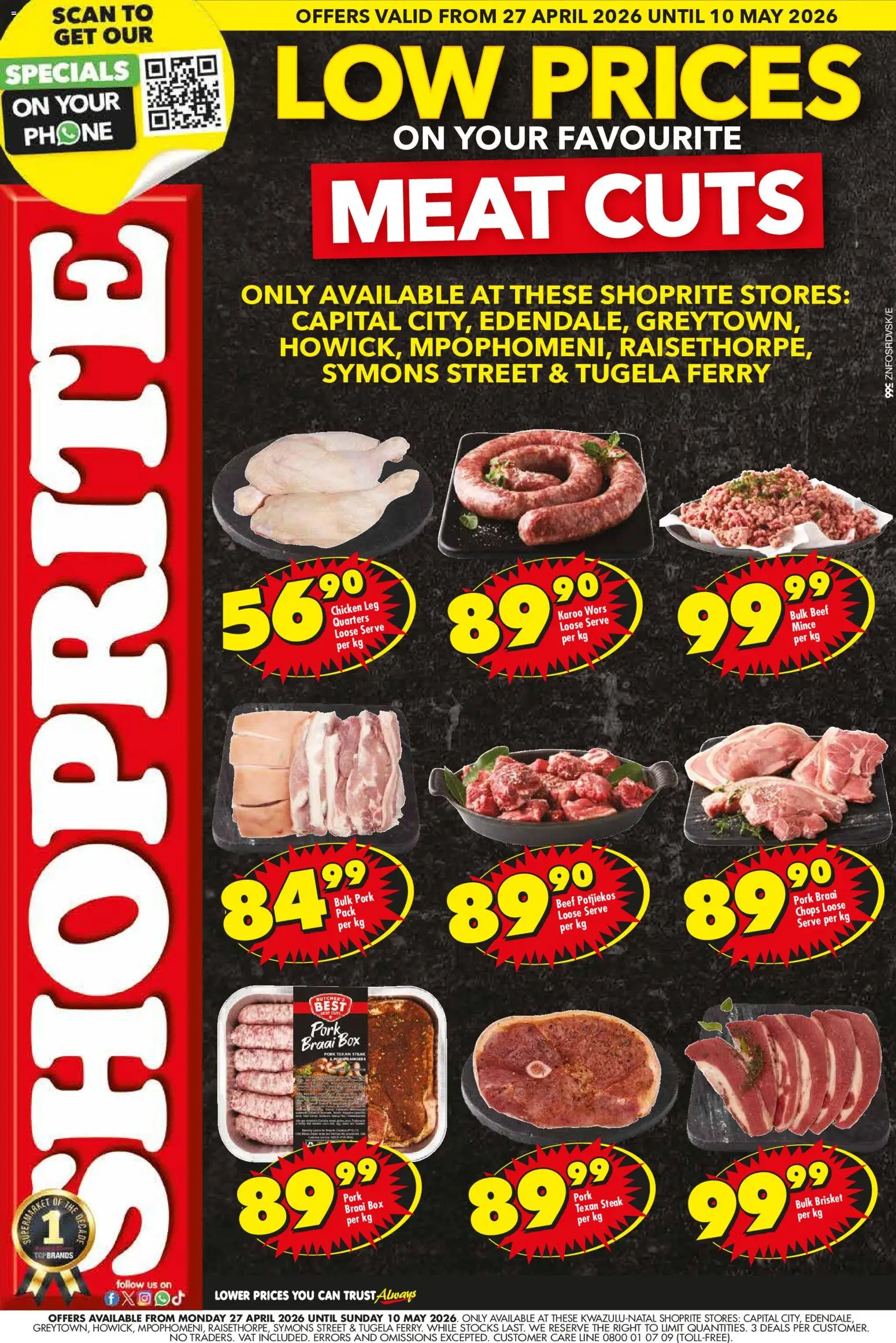 New Shoprite catalogue – valid from 27.04.2026 | Page: 1 | Products: Steak, Box, Chicken, Beef