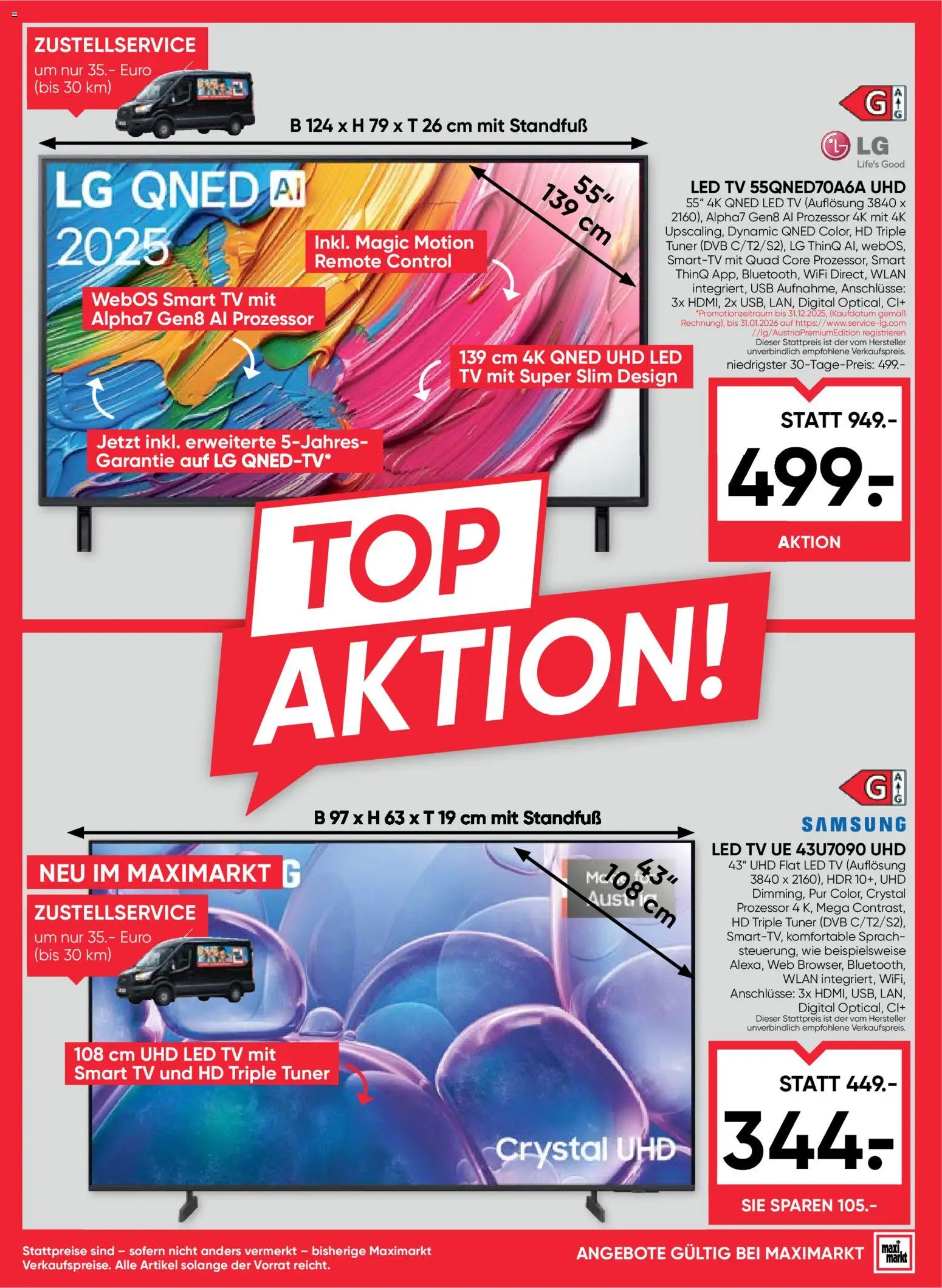 Maximarkt Flugblatt gültig ab 23.12.2025 | Seite: 23 | Produkte: TV, USB, Samsung