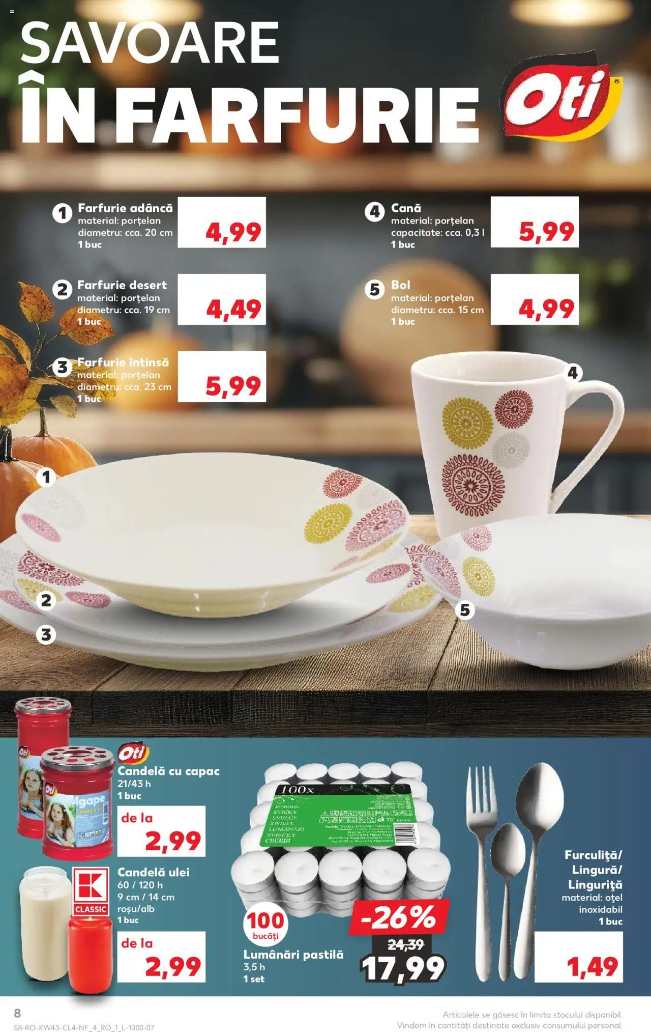 Noul catalog Kaufland – valabil de la 22.10.2025 | Pagină: 8 | Produse: Bol, Farfurie, Ulei