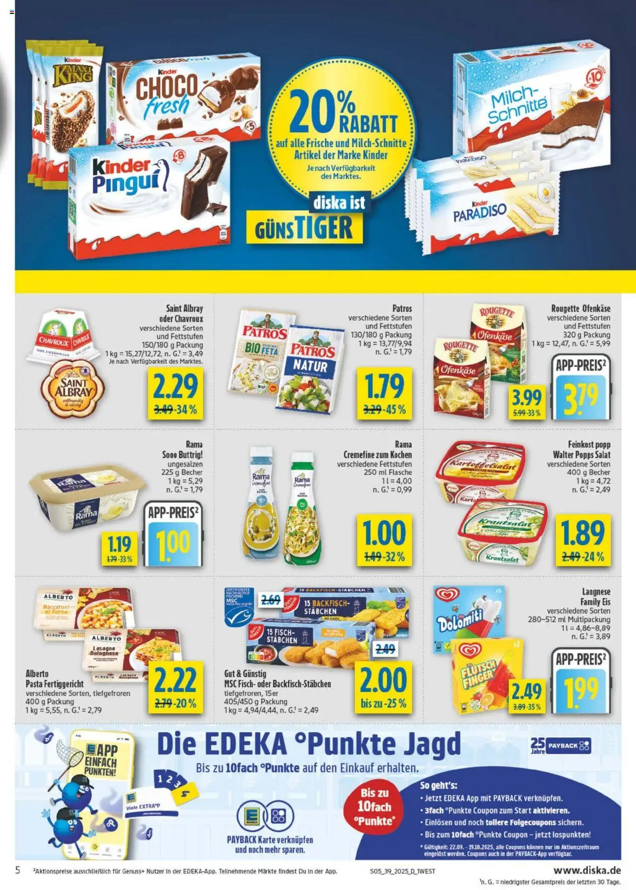 Diska - diska Angebote Bayern KW39 – gültig ab 22.09.2025 | Seite: 5 | Produkte: Rama, Milch, Fisch, Salat
