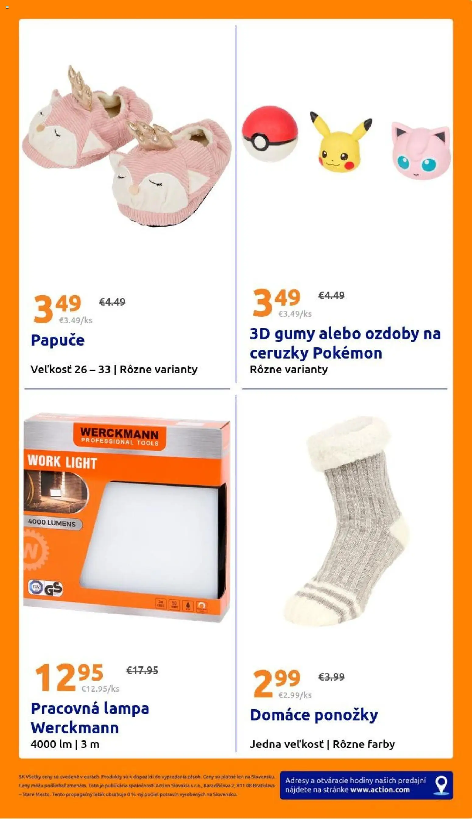 Nové Action akcie – leták je platný od 21.01.2026 | Strana: 33 | Produkty: Lampa, Hodiny, Ponožky