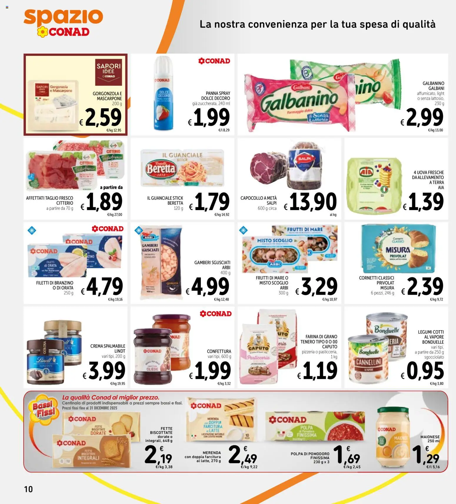 Volantino Spazio Conad del 18.11.2025 | Pagina: 10 | Prodotti: Uova, Vino, Farina, Gorgonzola