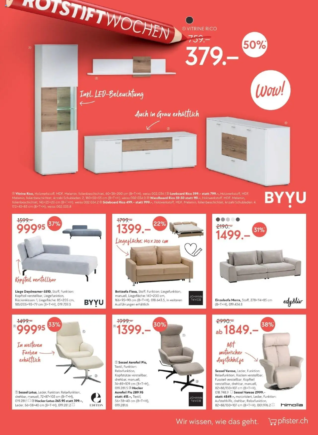 Pfister Aktionen ab 17.06.2025 | Seite: 3 | Produkte: Hocker, Vitrine, Sessel, Lowboard