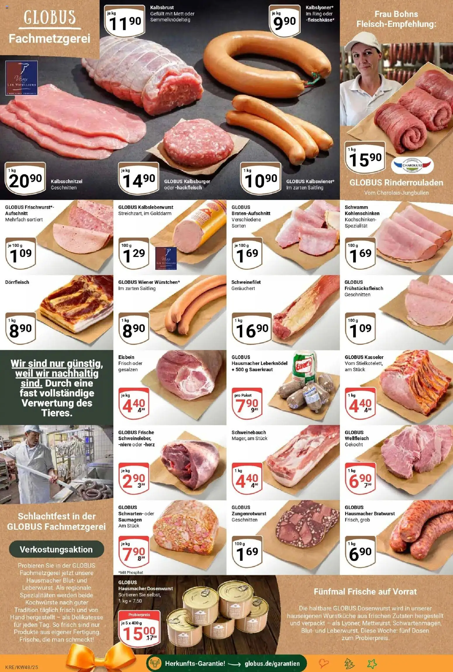 Globus prospekt Krefeld	 – gültig ab 23.11.2025 | Seite: 8 | Produkte: Rinderrouladen, Schweinebauch, Schweinefilet, Hackfleisch