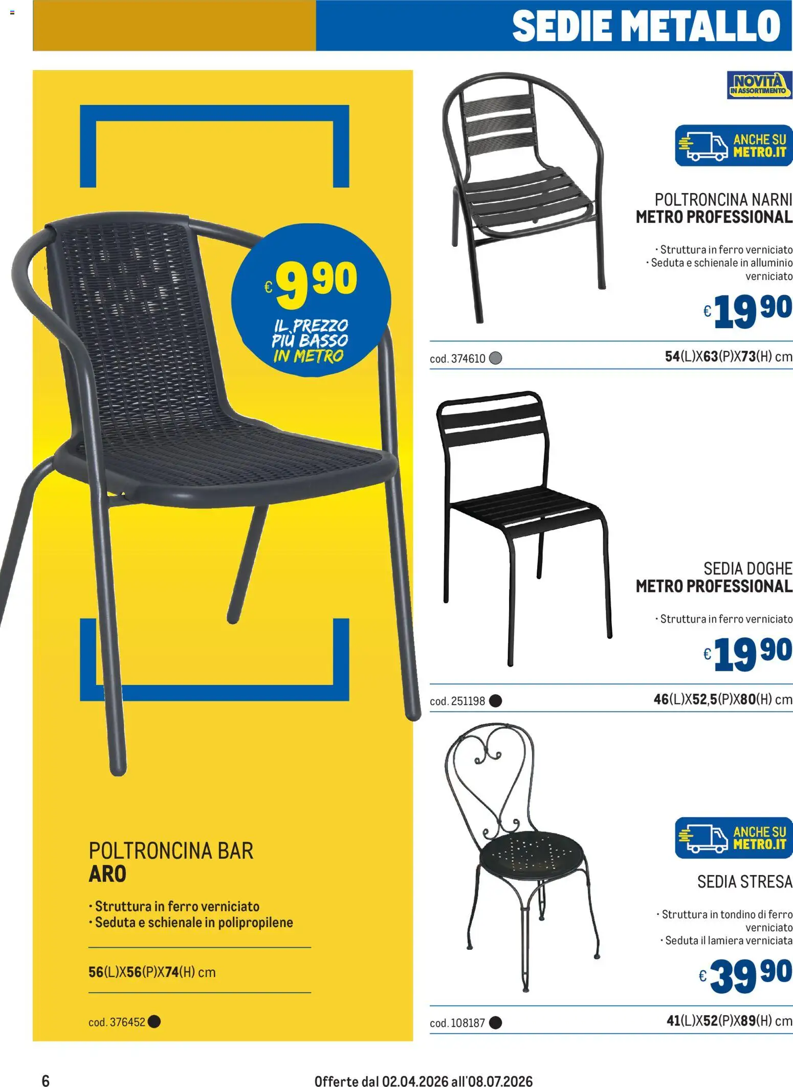 Volantino Metro del 02.04.2026 | Pagina: 6 | Prodotti: Alluminio, Sedia