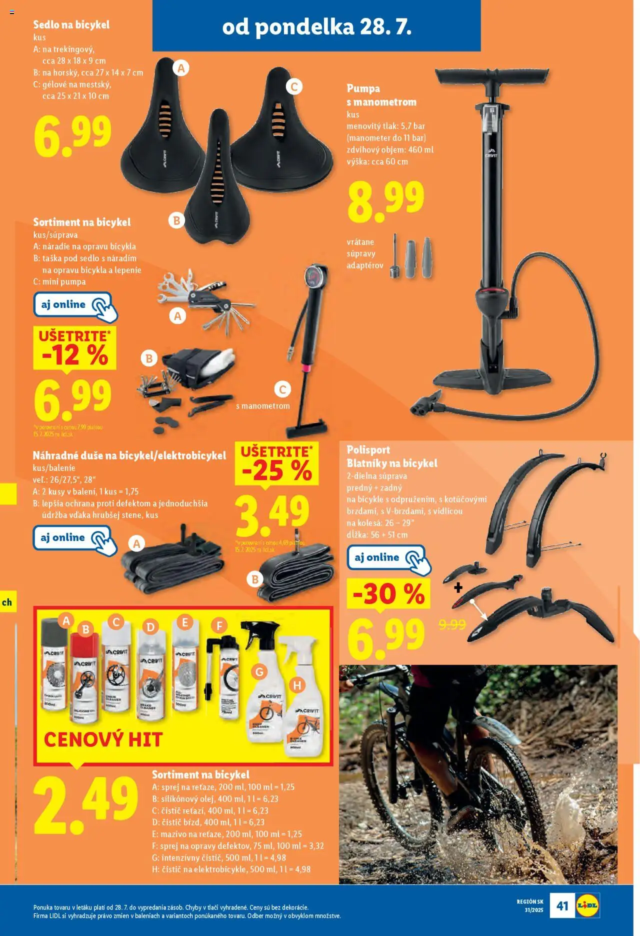 Lidl leták │ platný od 28.07.2025 | Strana: 47 | Produkty: Pumpa, Náradie, Taška
