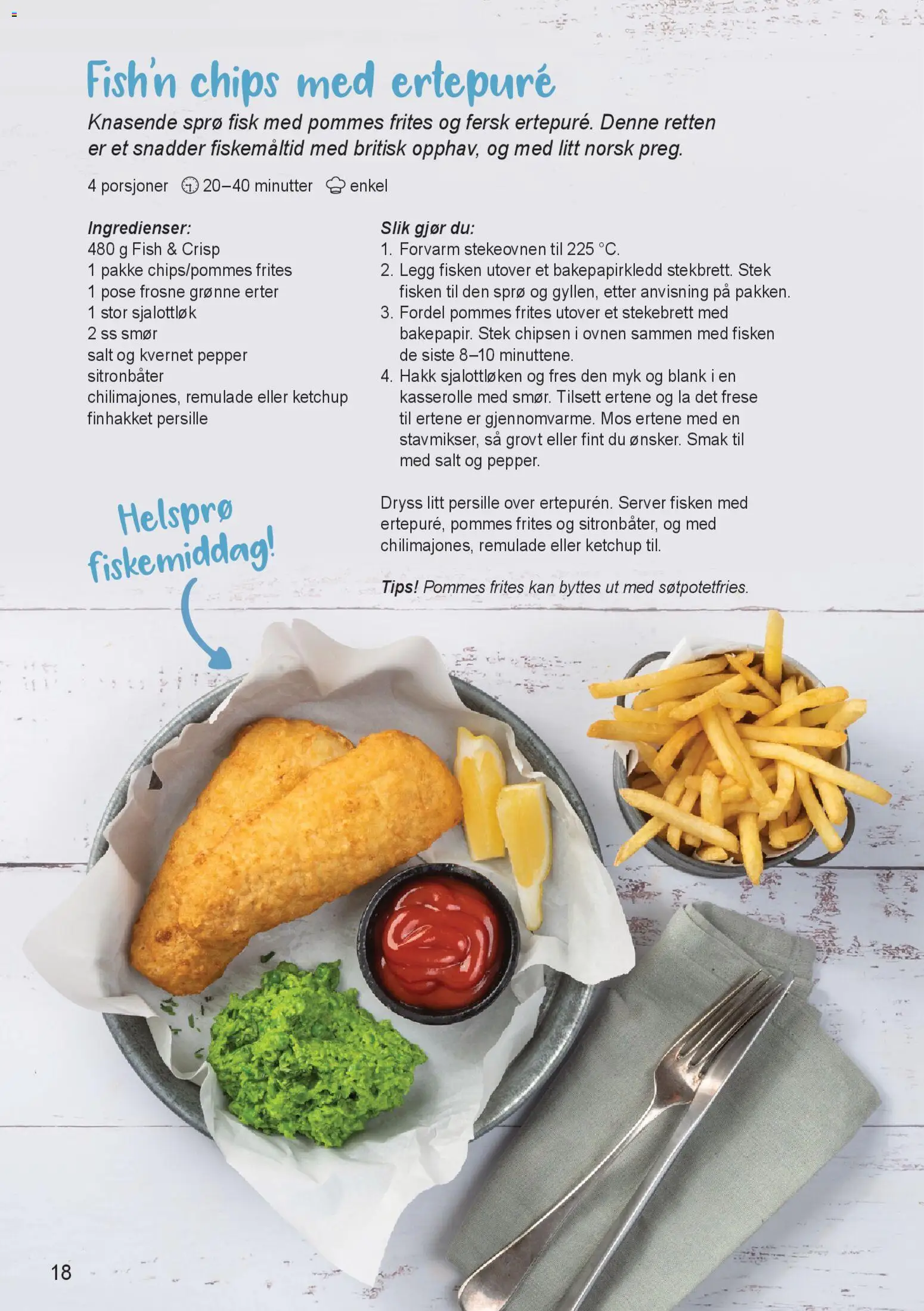 {H1} | Side: 18 | Produkter: Smør, Ketchup, Fågelmatare, Pommes frites