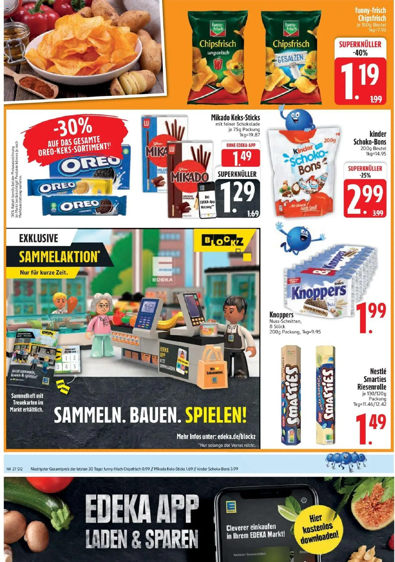 Edeka prospekt Murnau	 - gültig ab dem 29.06.2025 | Seite: 12 | Produkte: Milch, Schokolade, Knoppers, Chips
