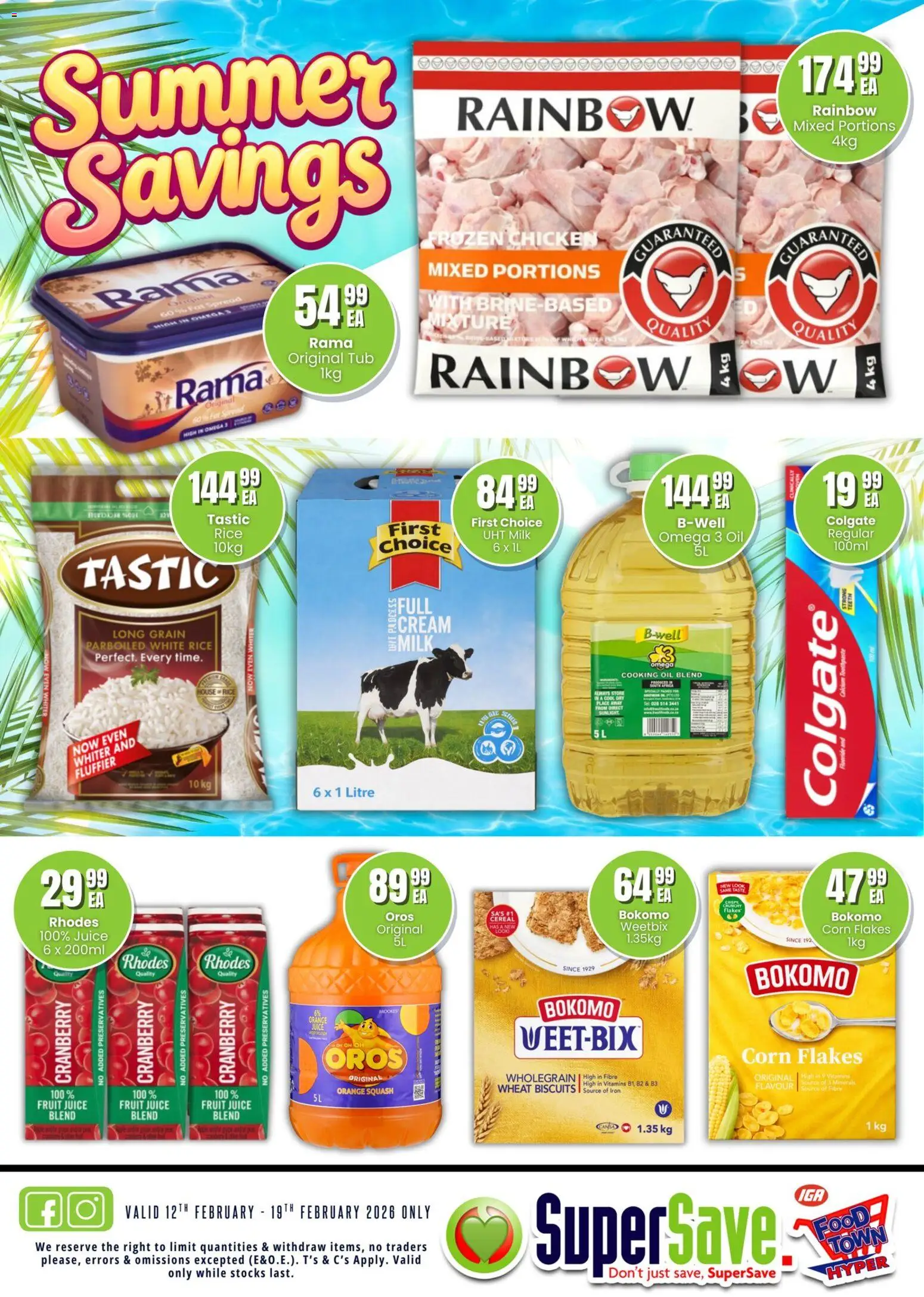 New Super Save catalogue – valid from 12.02.2026 | Page: 2 | Products: Oil, Chicken, Flakes, Fruit