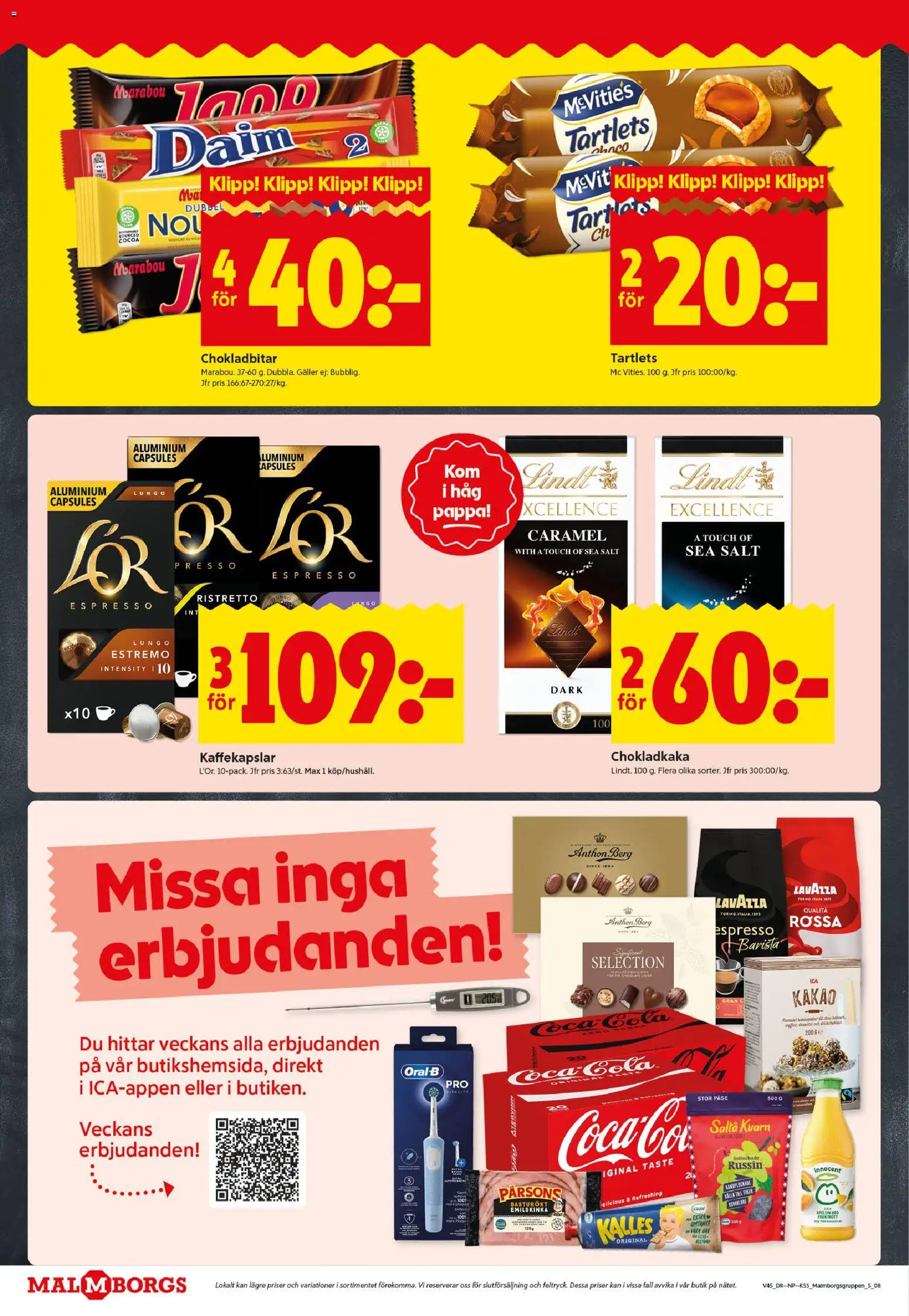 ICA Kvantum reklamblad aktuell från 03.11.2025 | Sida: 8 | Produkter: Kvarn, Salt, Kaffekapslar, Apelsin