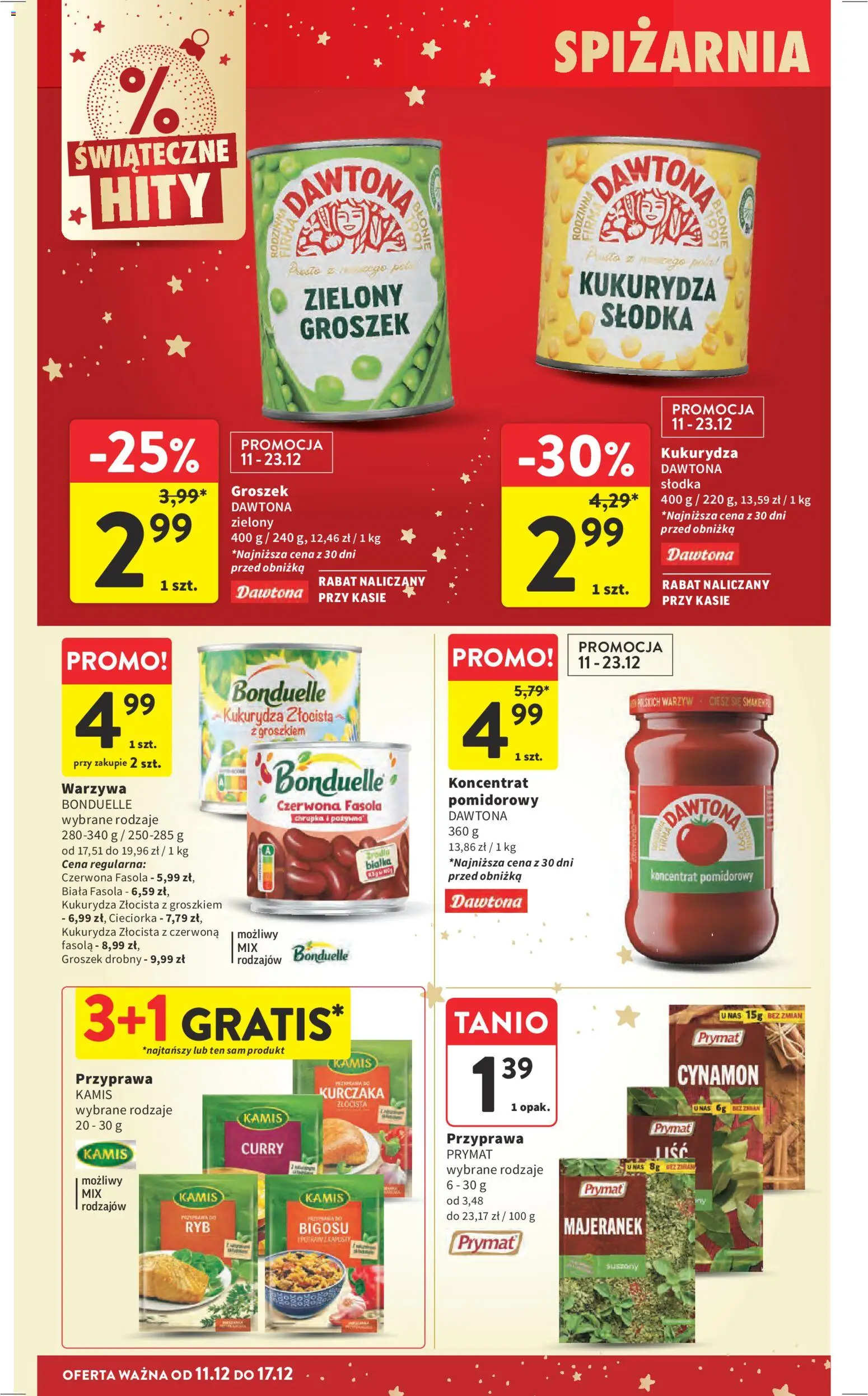 Intermarche Gazetka od 11.12.2025 | Strona: 43 | Produkty: Cynamon, Majeranek, Curry, Koncentrat pomidorowy