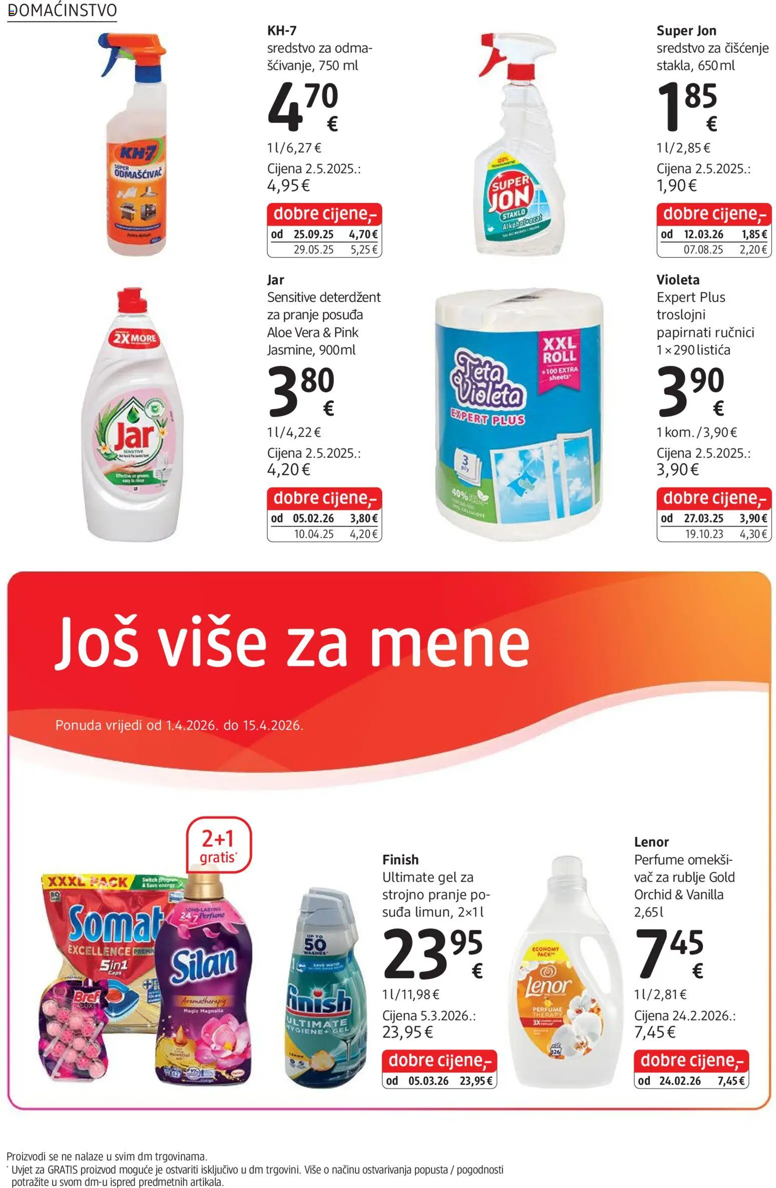 DM katalog | vrijedi od 01.04.2026 | Stranica: 38 | Proizvodi: Feta, Deterdžent, Papirnati ručnici, Violeta