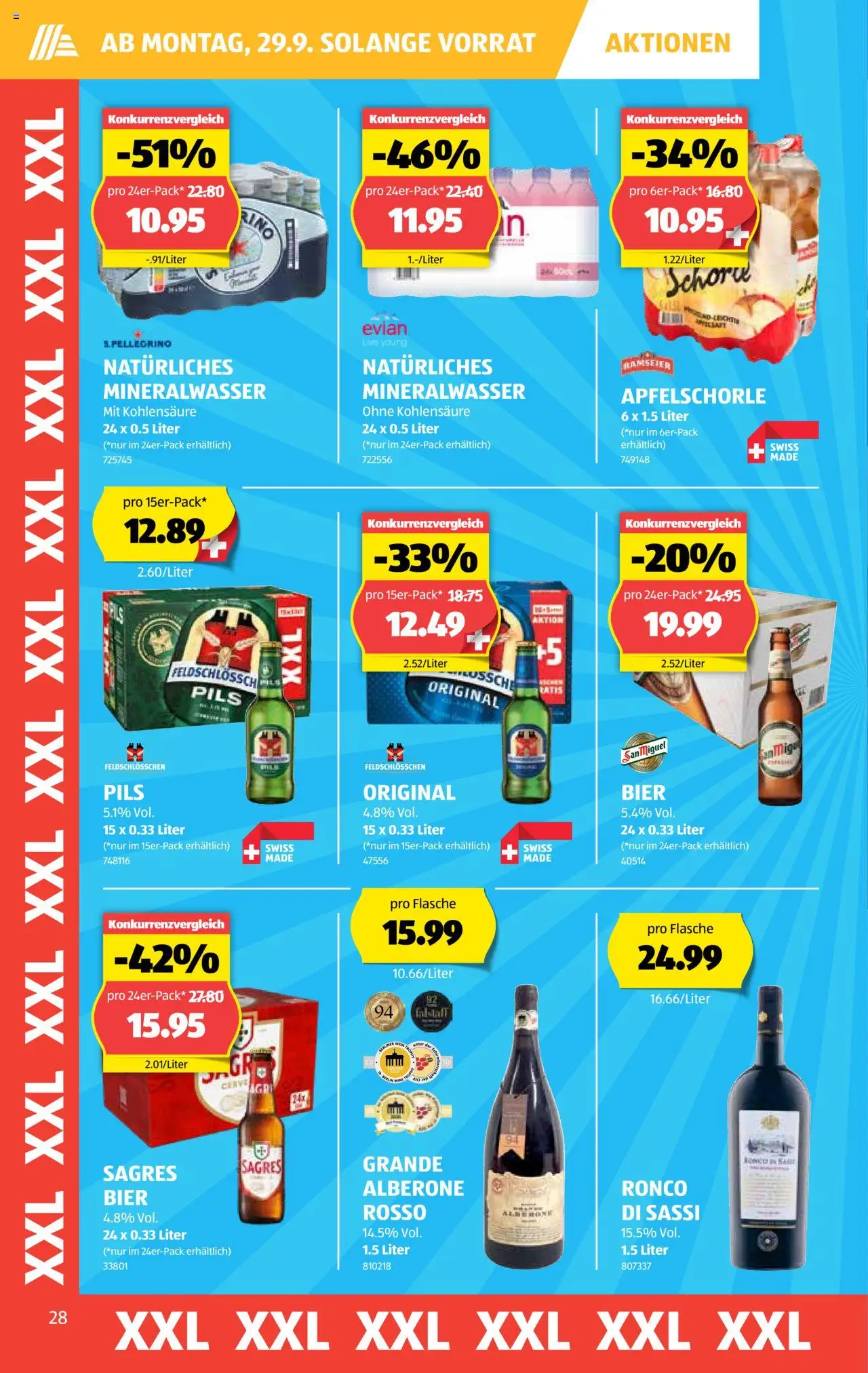 Aldi Aktionen – gültig ab 25.09.2025 | Seite: 29 | Produkte: Pils, Mineralwasser, Bier