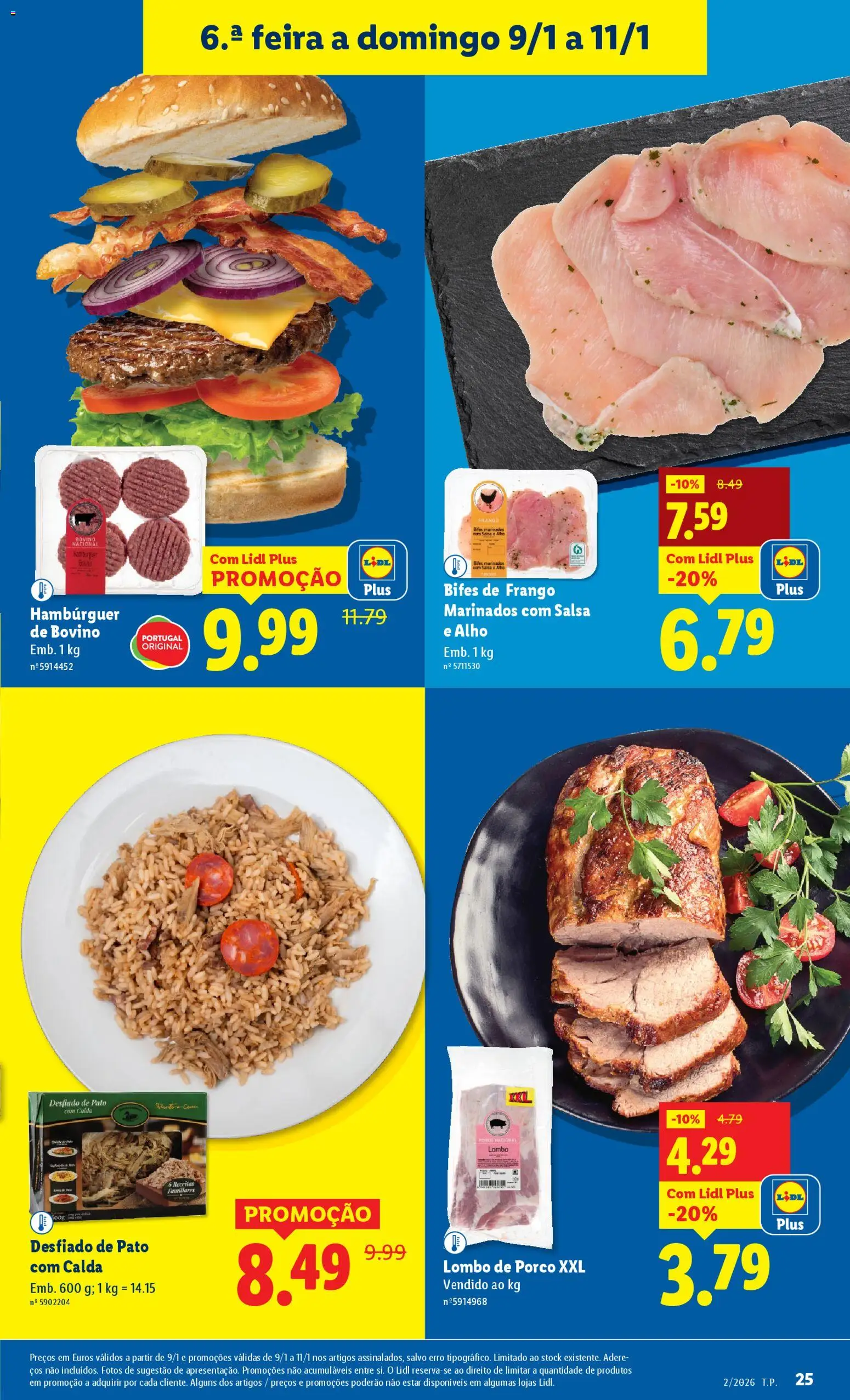 Lidl folheto │ válido de 05.01.2026 | Página: 25 | Produtos: Frango, Hambúrguer, Lombo