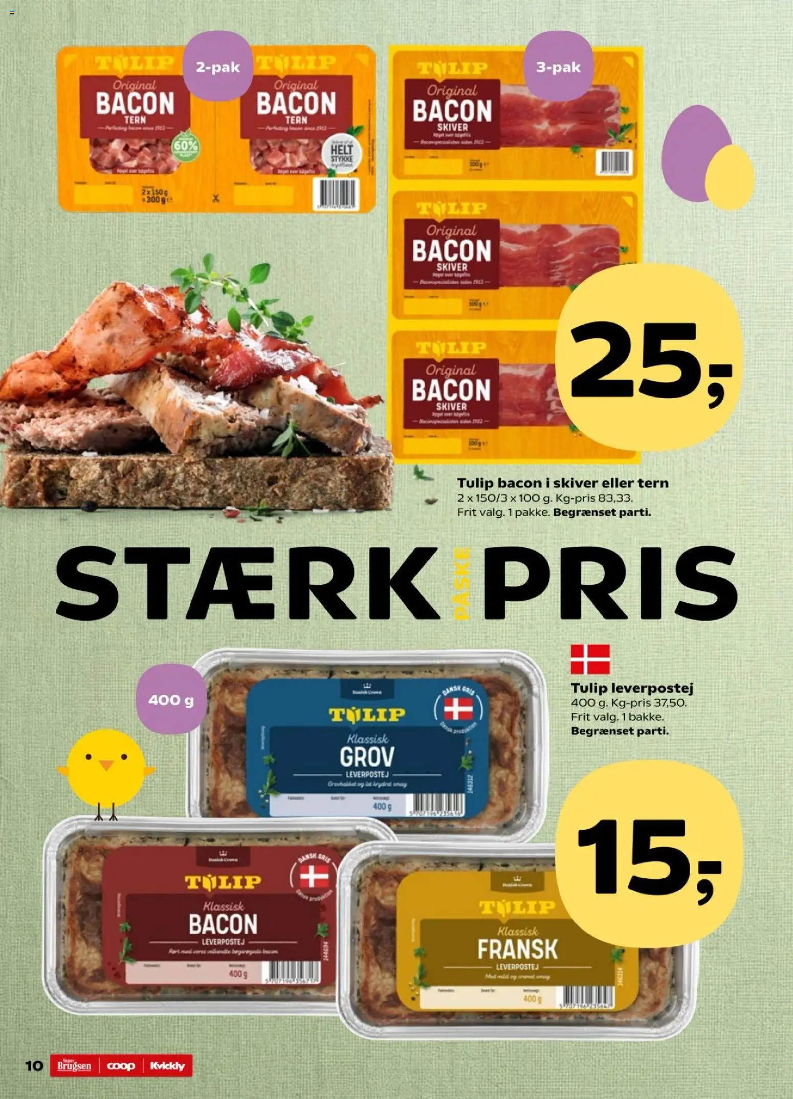 Kvickly tilbudsavis – gyldig fra 27.03.2026 | Side: 10 | Produkter: Leverpostej, Bacon