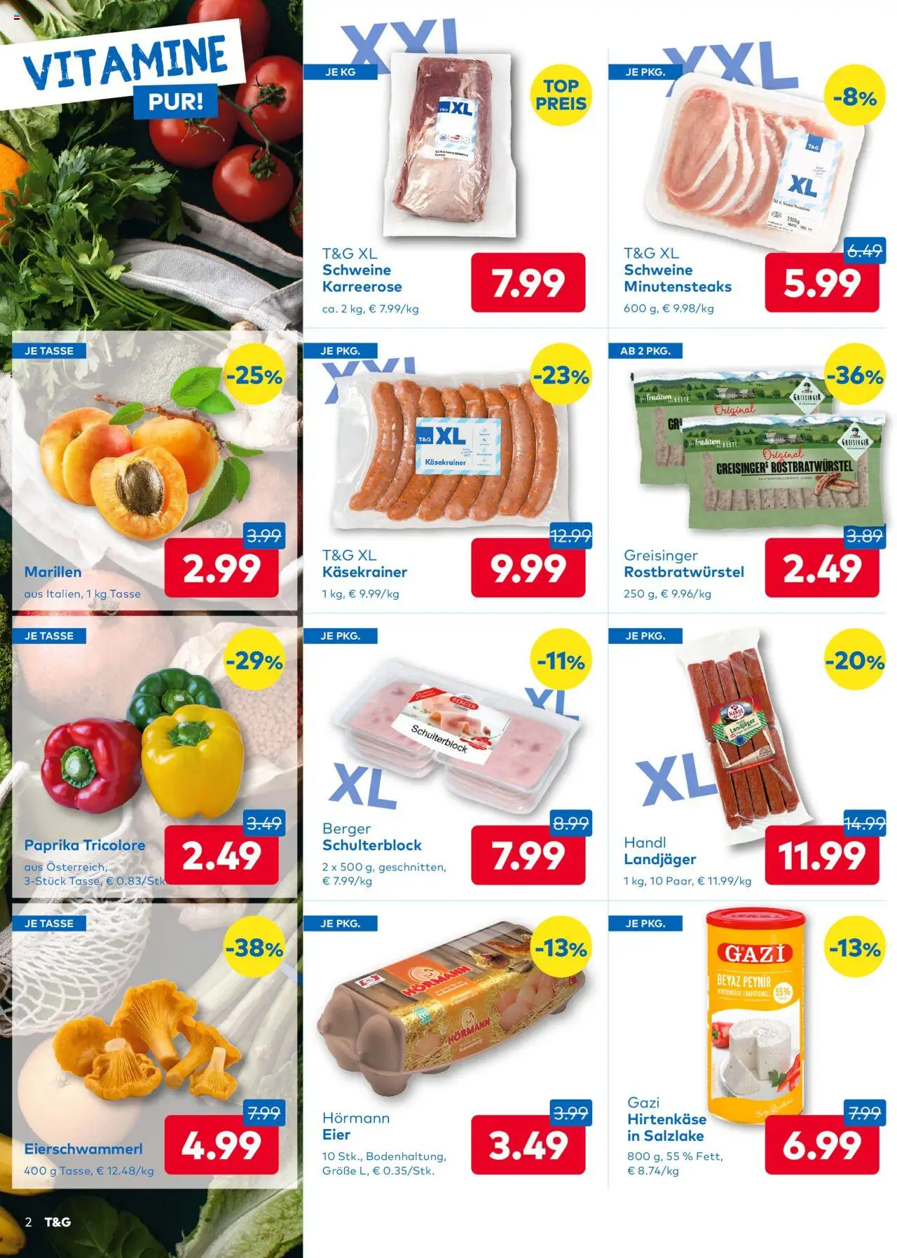 T&G Tirol gültig ab 31.07.2025 | Seite: 2 | Produkte: Eier