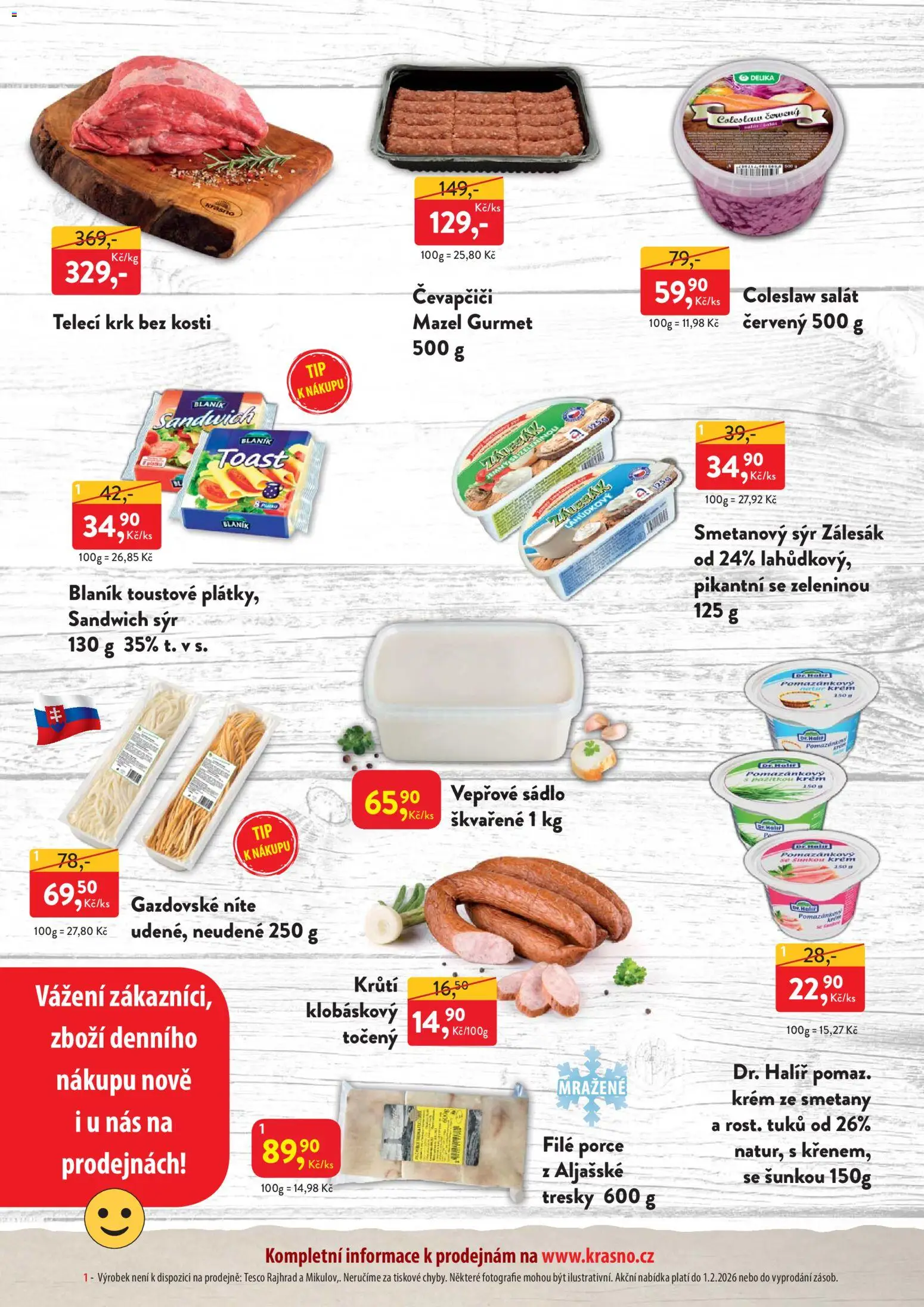 MP Krásno leták od 19.01.2026 | Strana: 2 | Produkty: Sýr, Coleslaw, Krém, Smetanový sýr