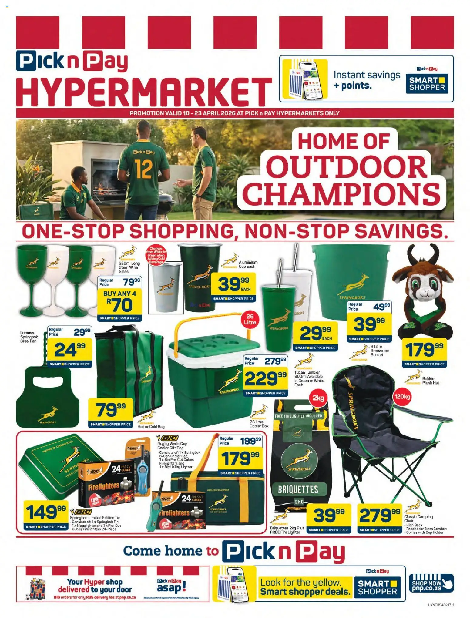 New Pick n Pay catalogue – valid from 10.04.2026 | Page: 1 | Products: Hat, Fan, Cooler, Wine