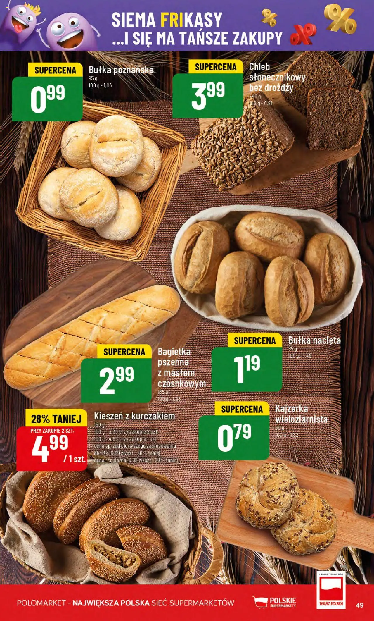 POLOmarket Gazetka od 17.09.2025 | Strona: 49 | Produkty: Bułka, Bagietka, Chleb, Bułka poznańska