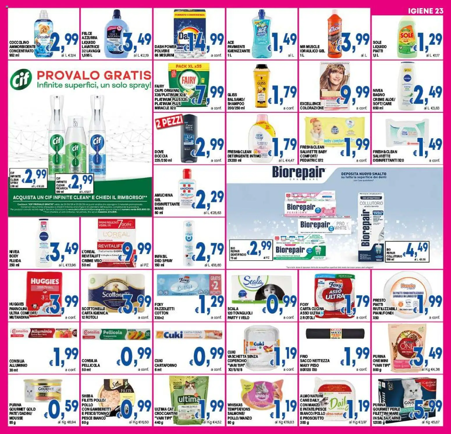 Volantino DEM del 27.03.2026 | Pagina: 23 | Prodotti: Shampoo, Pannolini, Intimo, Bagno