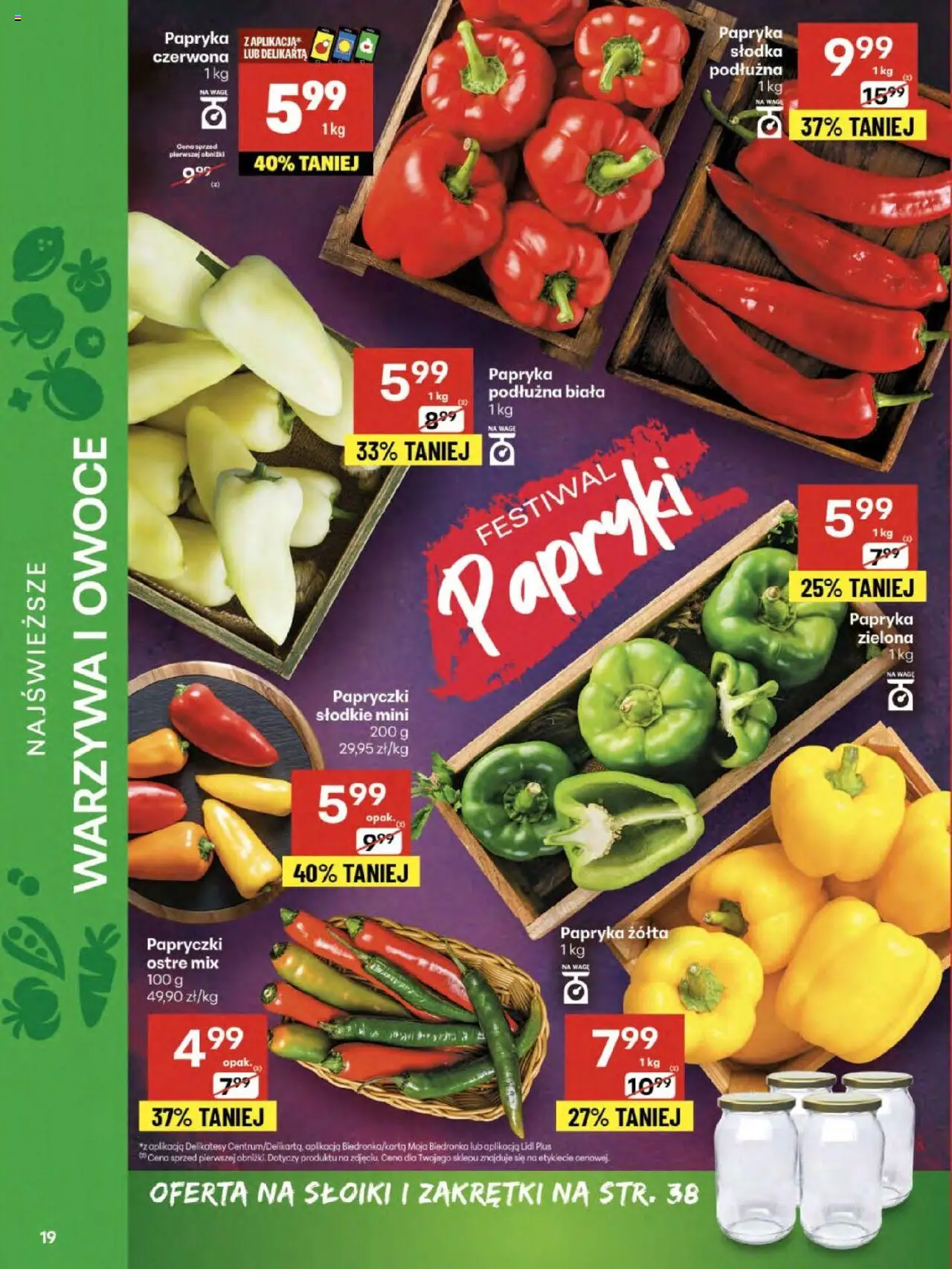 Delikatesy Centrum Gazetka od 21.08.2025 | Strona: 19 | Produkty: Papryka, Delikatesy, Warzywa, Owoce
