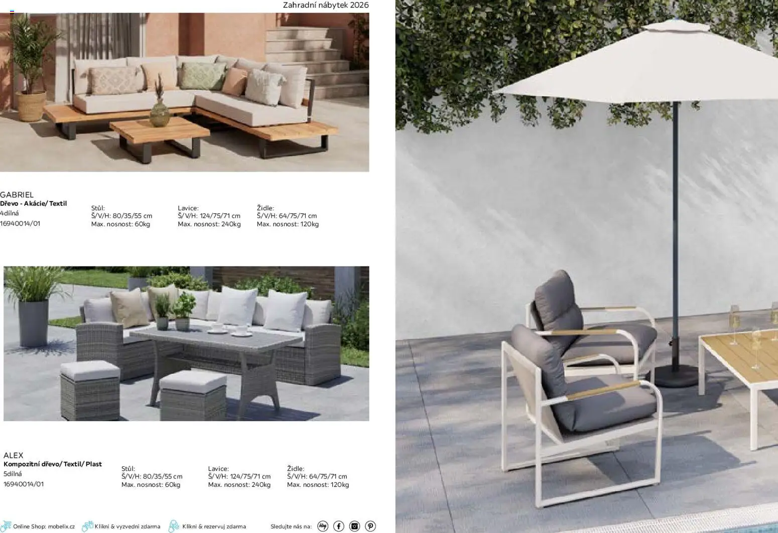 Möbelix leták - Zahradní nábytek od 01.03.2026 | Strana: 16 | Produkty: Nábytek, Židle, Zahradní nábytek, Lavice