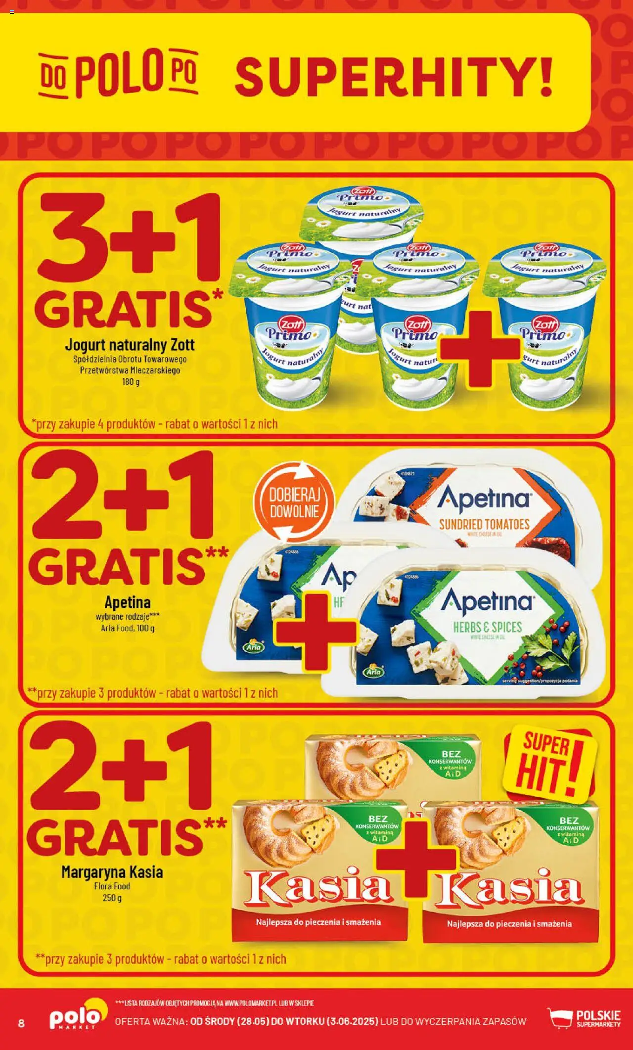 POLOmarket Gazetka od 28.05.2025 | Strona: 8 | Produkty: Margaryna kasia, Jogurt naturalny, Margaryna, Jogurt