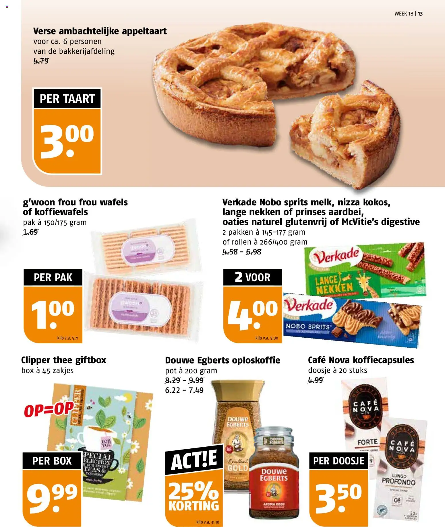 {H1} | Pagina: 13 | Producten: Taart, Koffiecapsules, Wafels, Appeltaart