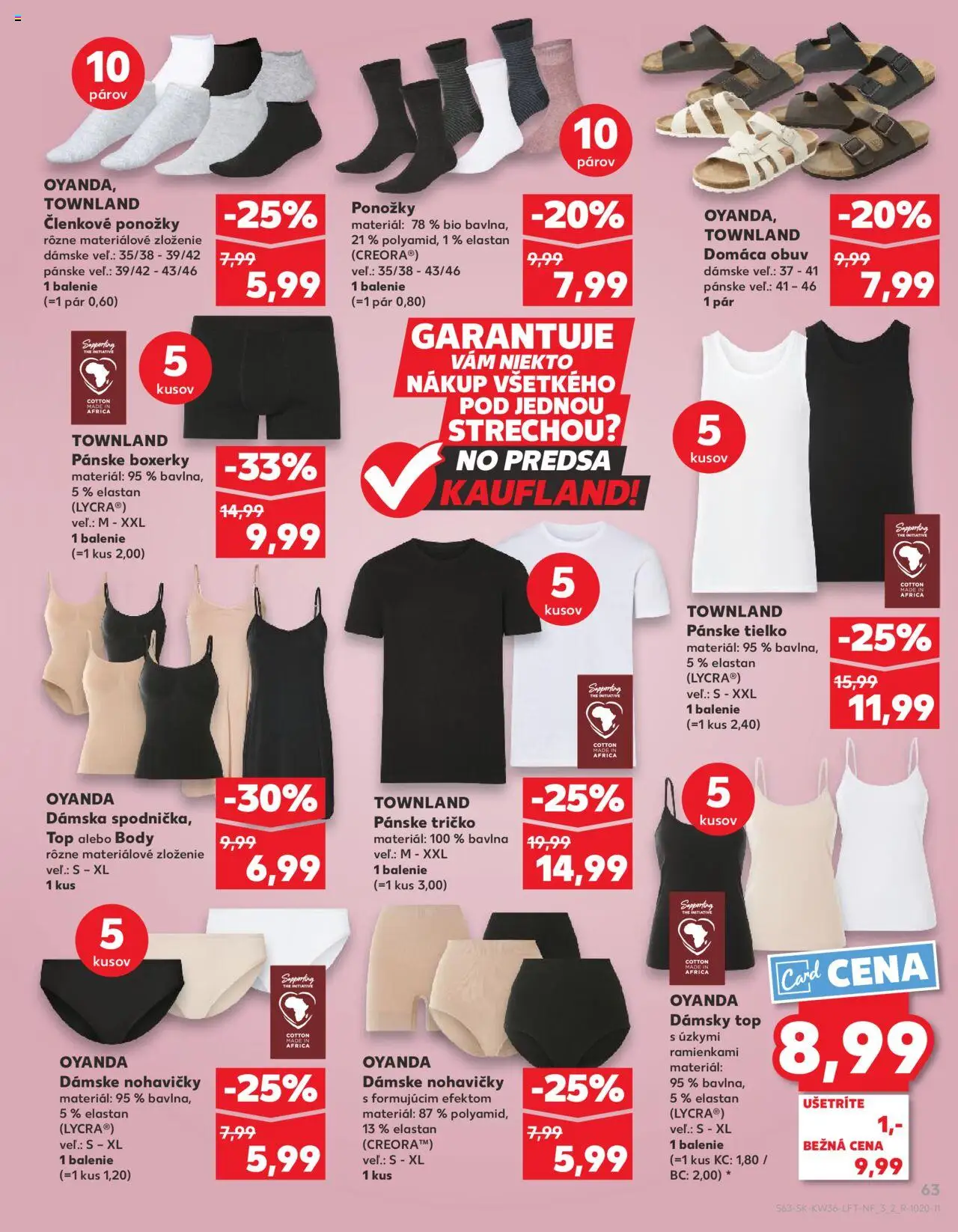 Nové Kaufland akcie – leták je platný od 04.09.2025 | Strana: 63 | Produkty: Tielko, Nohavičky, Ponožky, Boxerky