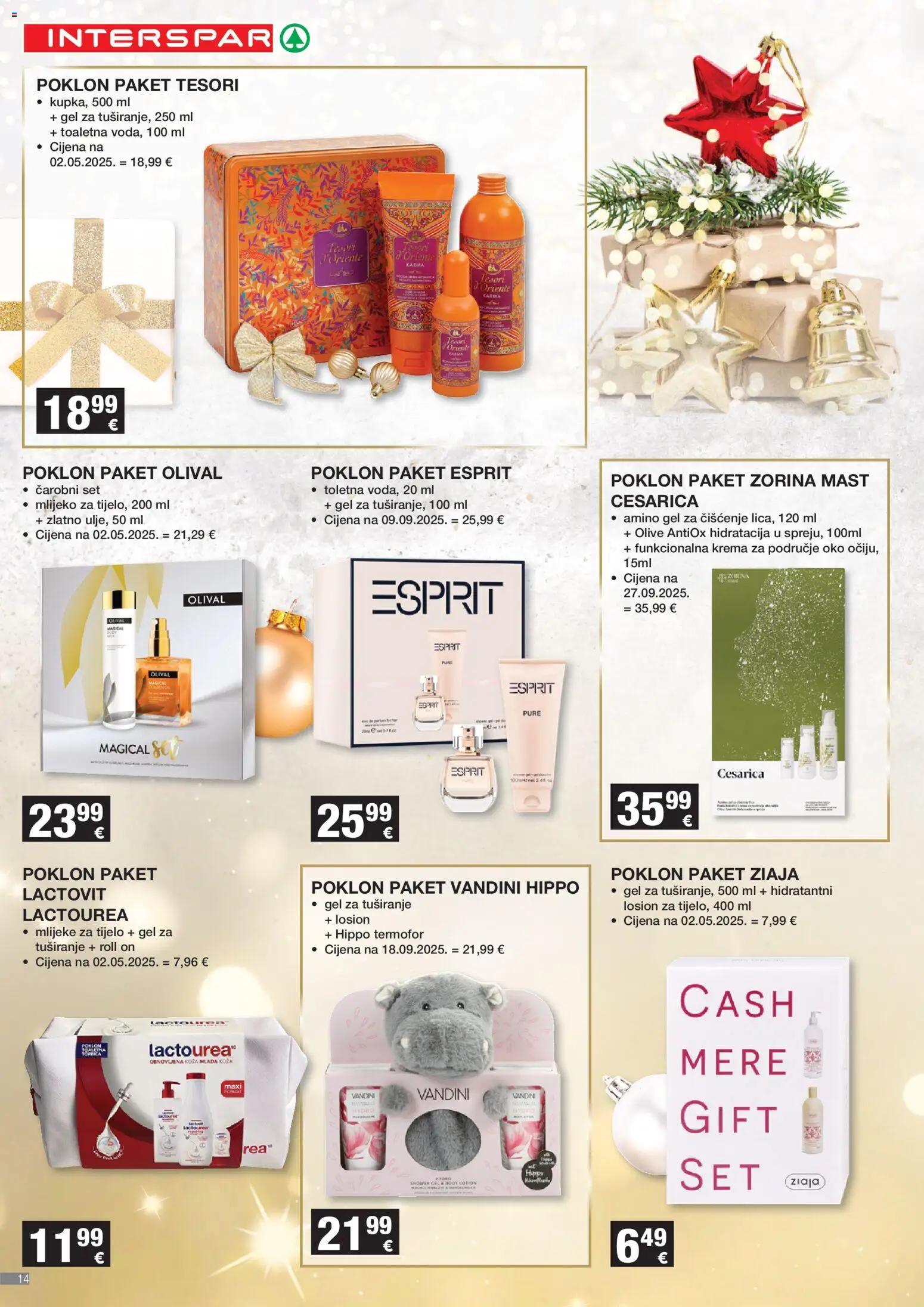 Interspar katalog | vrijedi od 12.11.2025 | Stranica: 14 | Proizvodi: Mast, Roll on, Gel za tuširanje, Krema
