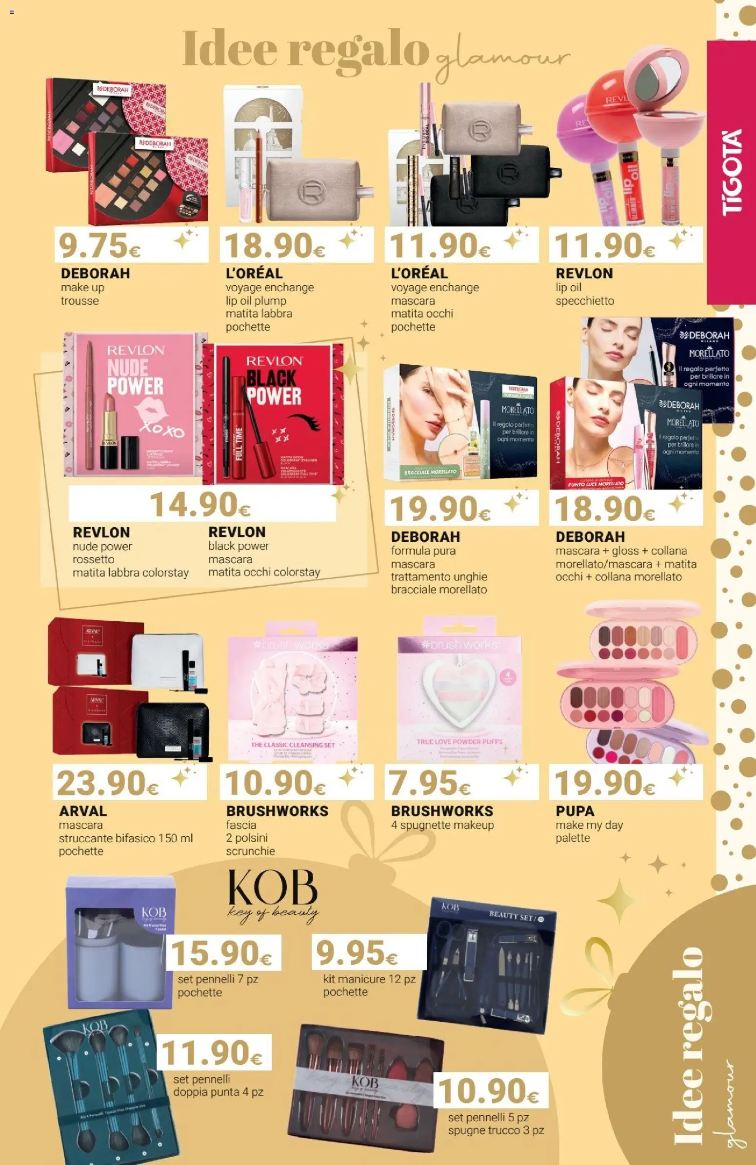 Volantino Tigotà del 01.12.2025 | Pagina: 5 | Prodotti: Mascara, Rossetto, Struccante, Collana