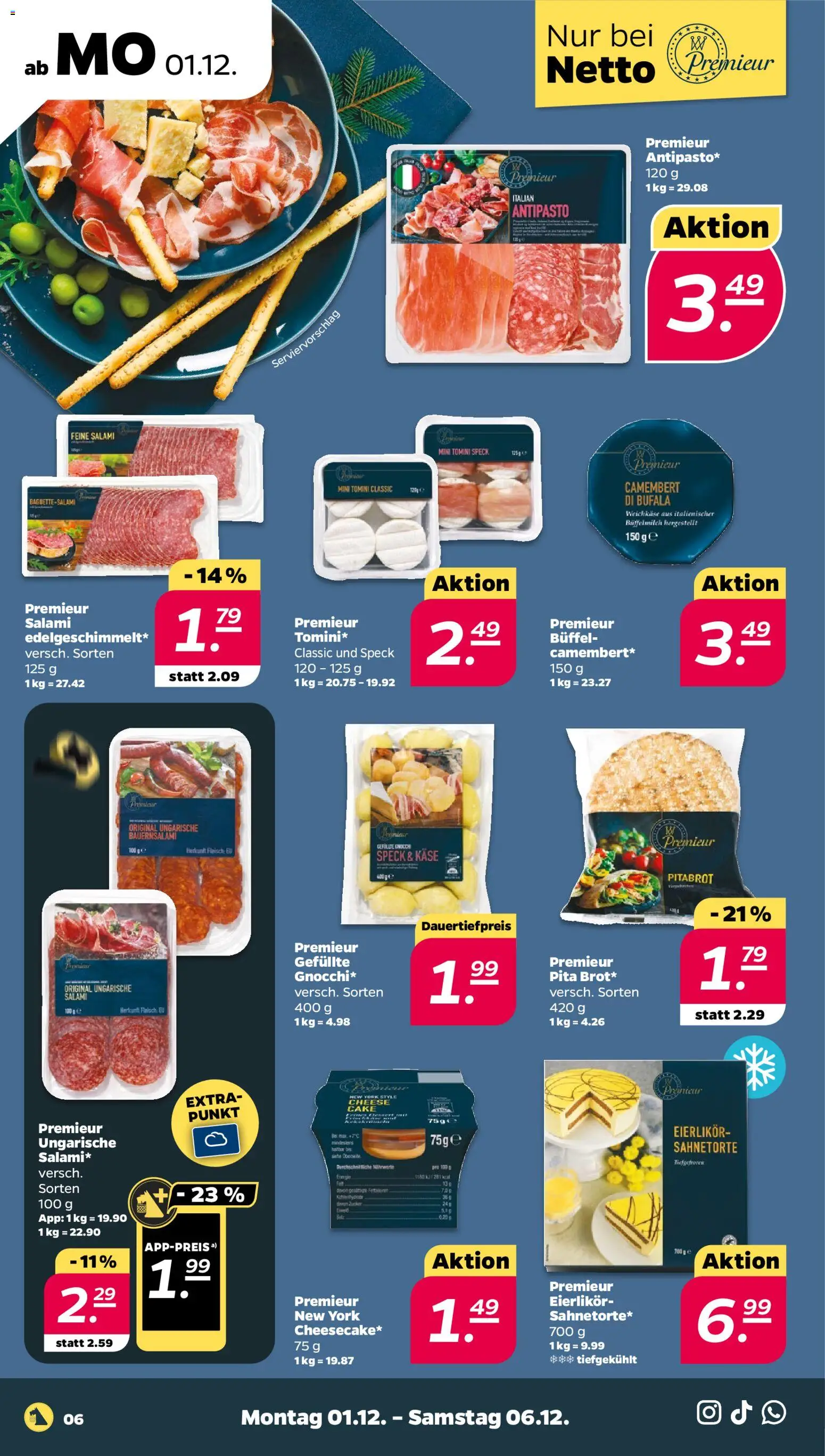 Netto Prospekt 	 – gültig ab 01.12.2025 | Seite: 6 | Produkte: Käse, Salami, Fleisch