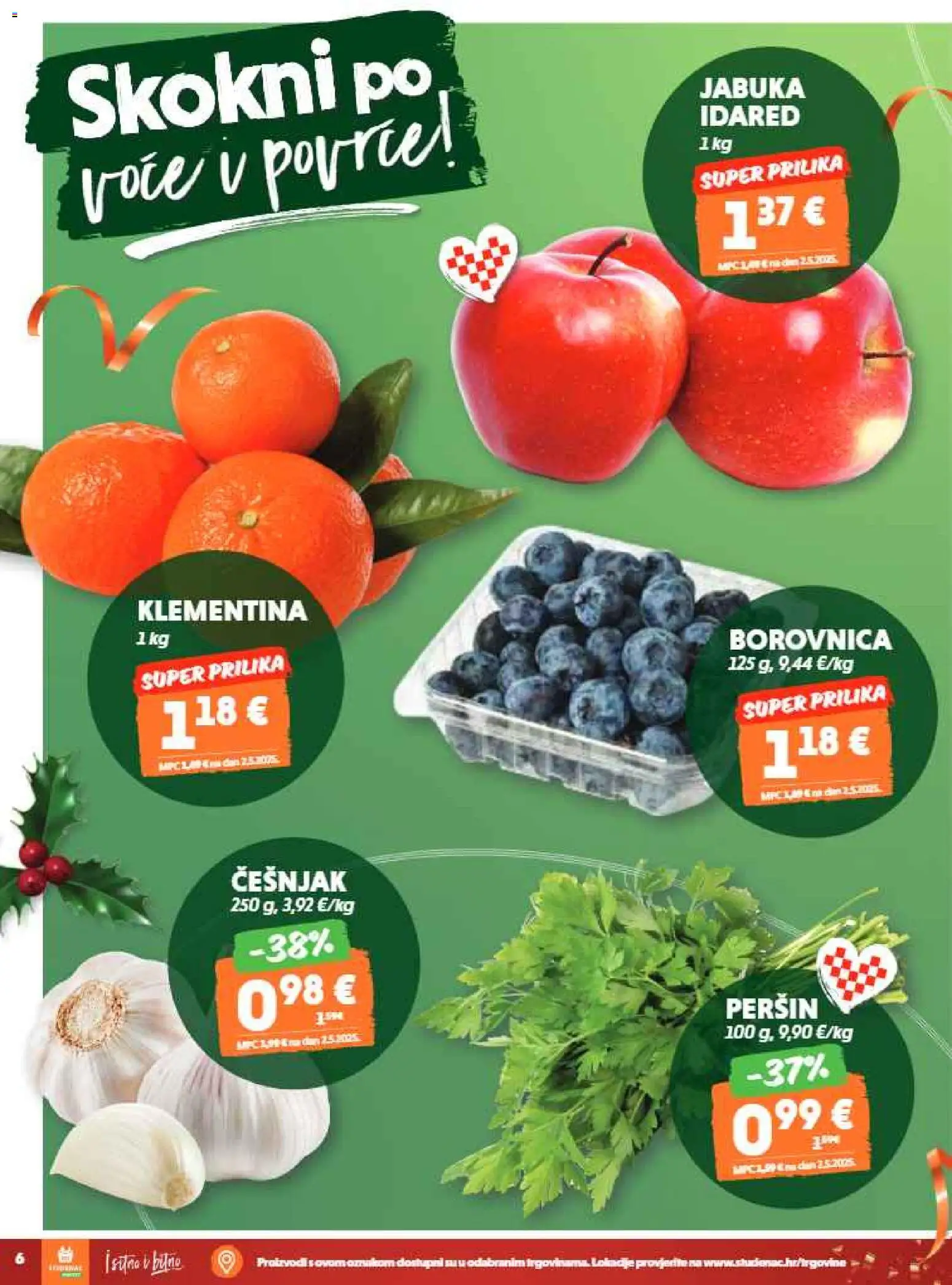 Studenac katalog | vrijedi od 17.12.2025 | Stranica: 6 | Proizvodi: Češnjak, Borovnica, Peršin, Jabuka