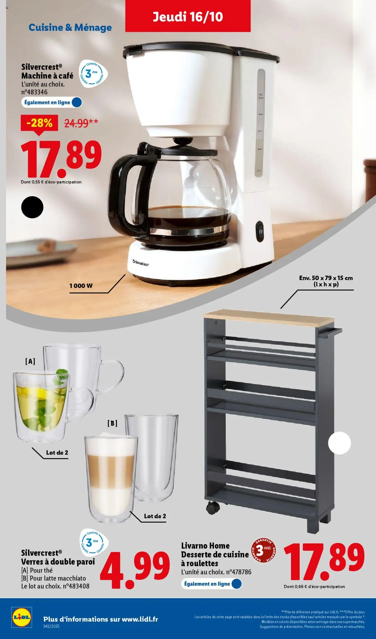 {H1} | Page: 46 | Produits: Desserte de cuisine, Verres a double paroi, Café, Thé