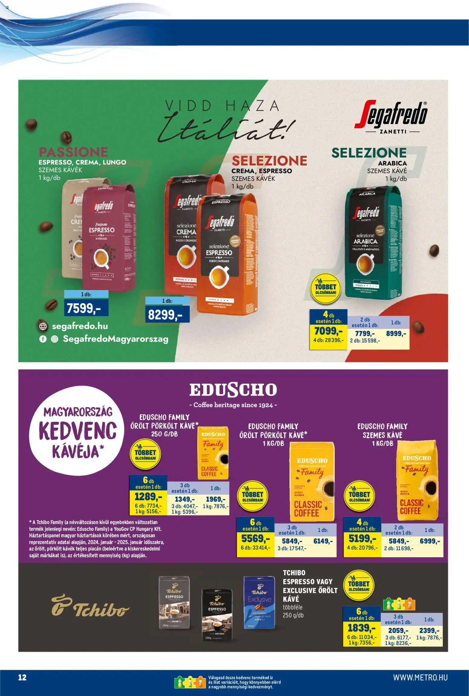 Metro akciós ujság - amely érvényes a következő dátumtól: 15.11.2025 | Oldal: 12 | Termékek: Kávé, Szemes kávé