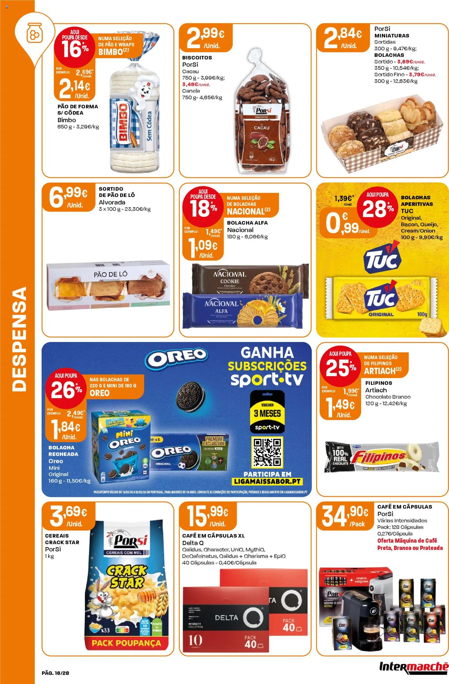 Intermarché Folheto Contact │ válido de 26.03.2026 | Página: 16 | Produtos: Máquina de café, Café, Mel, Biscoitos