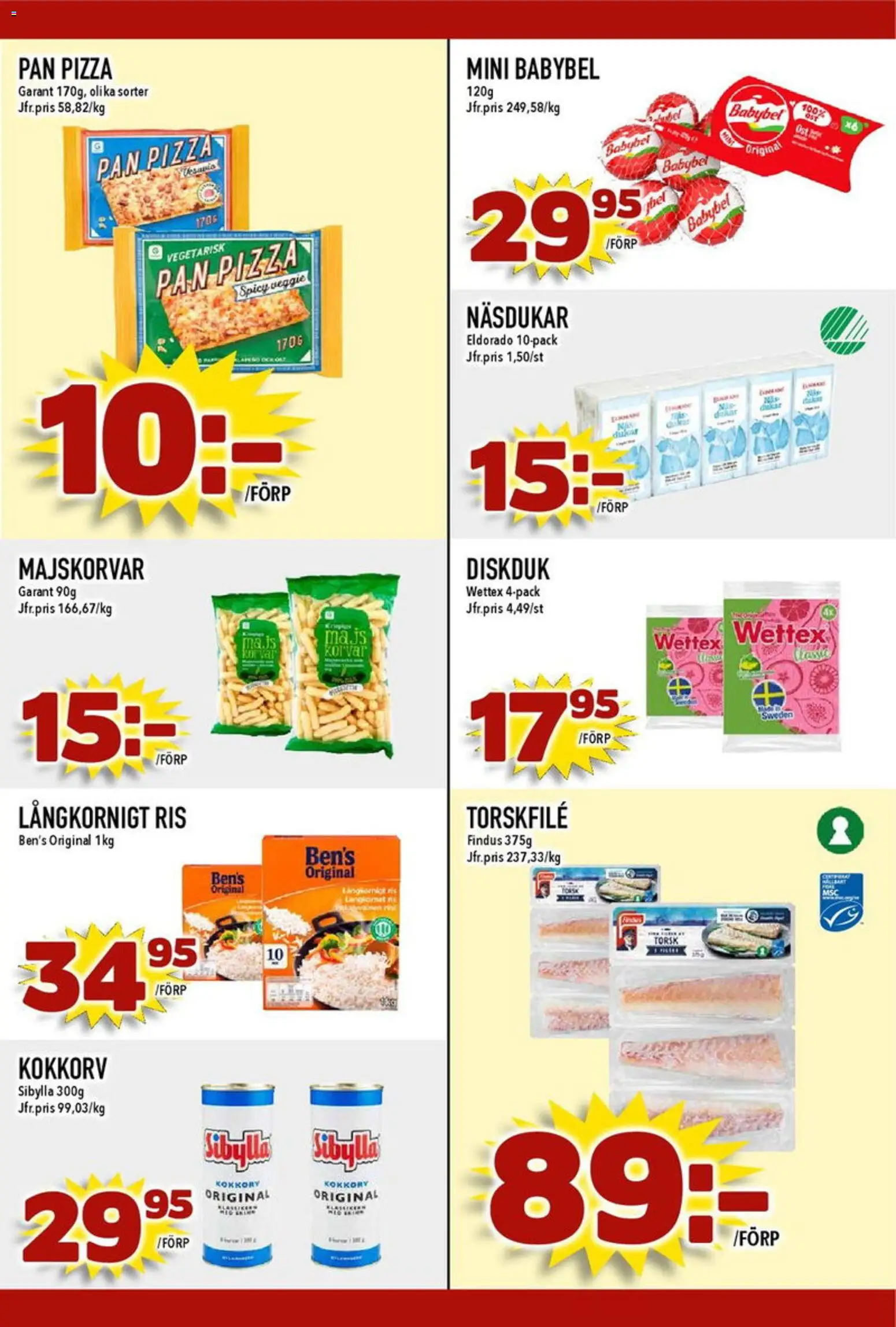 Nya Pulsen reklamblad aktuell från 03.11.2025 | Sida: 17 | Produkter: Näsdukar, Ost, Pizza, Ris