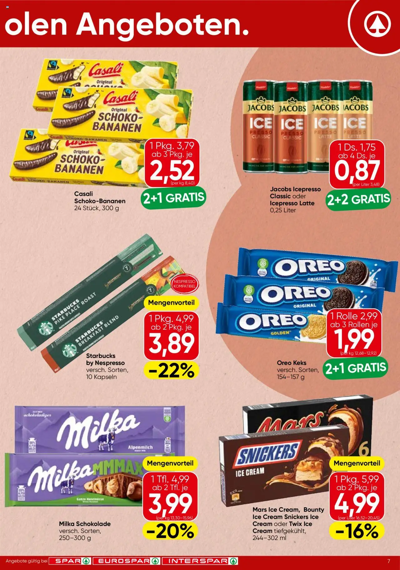 Spar Flugblatt - Burgenland gültig ab 21.08.2025 | Seite: 7 | Produkte: Schokolade, Bananen