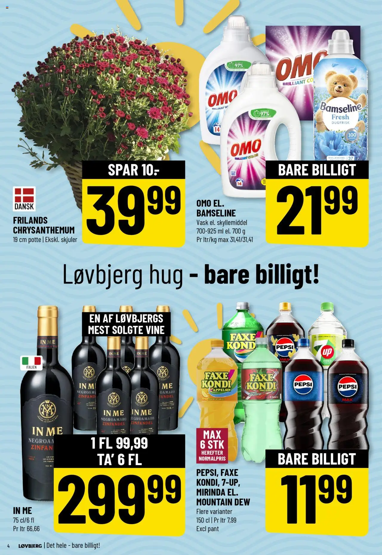 Løvbjerg Tilbudsavis gyldig fra 08.08.2025 | Side: 4 | Produkter: Skyllemiddel, Faxe Kondi, Pepsi