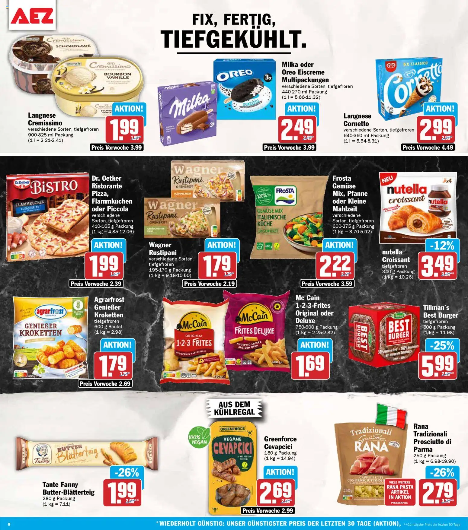 AEZ Prospekt 	 – gültig ab 26.01.2026 | Seite: 8 | Produkte: Langnese, Cremissimo, McCain, Frosta